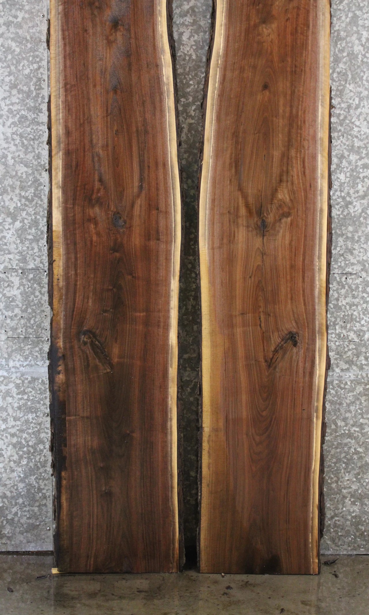 2- Black Walnut Live Edge Book Match River Table/Bench Slabs 919-920