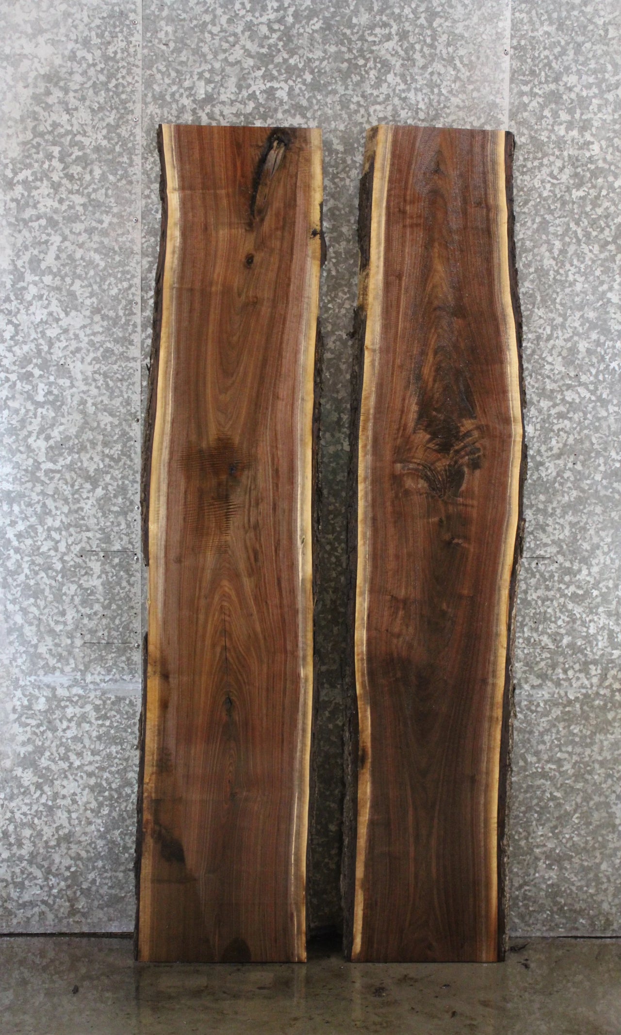 2- Black Walnut Live Edge Book Match River Table/Bench Slabs 919-920
