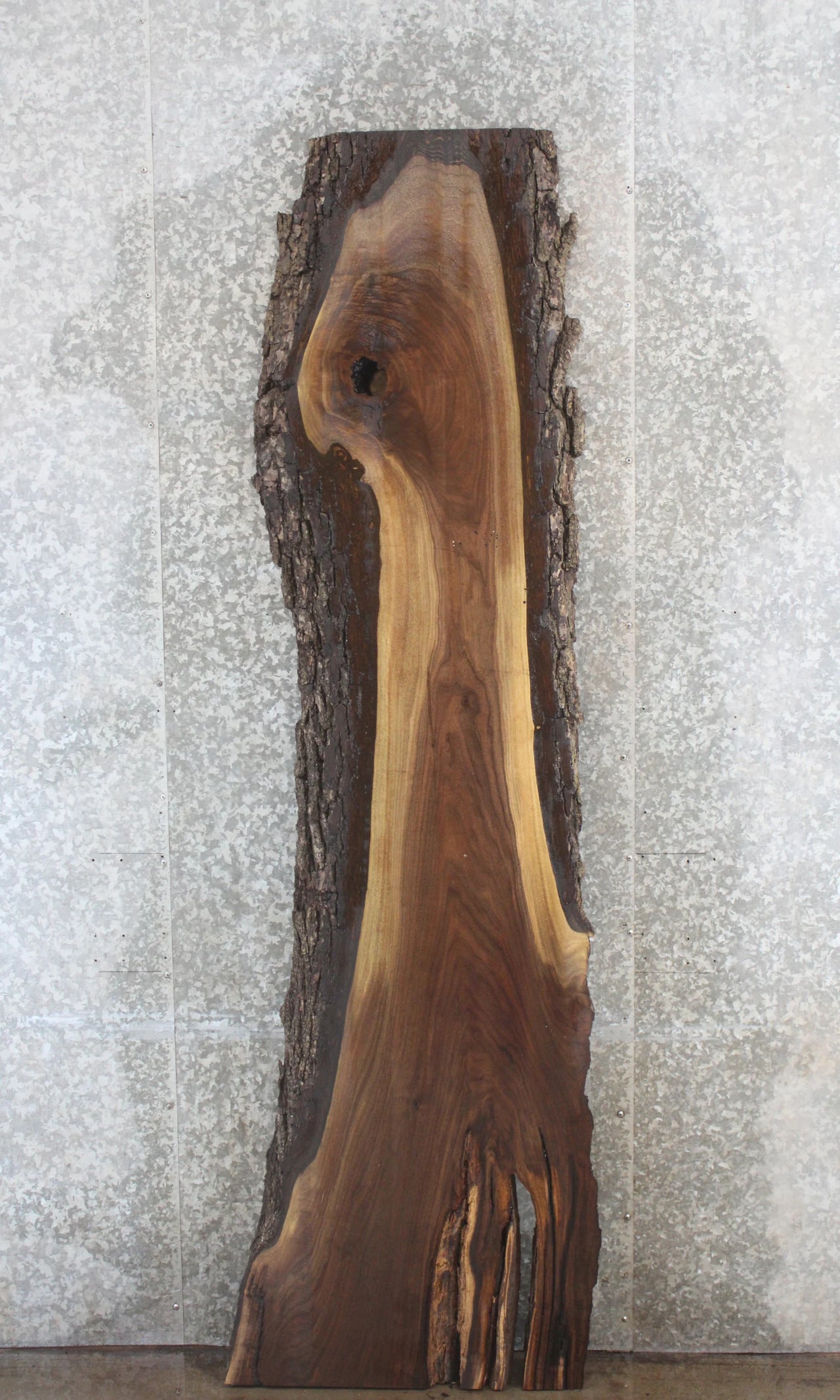 Rustic Bark Live Edge Black Walnut Slab, Bar Top, Mantel Slab 921