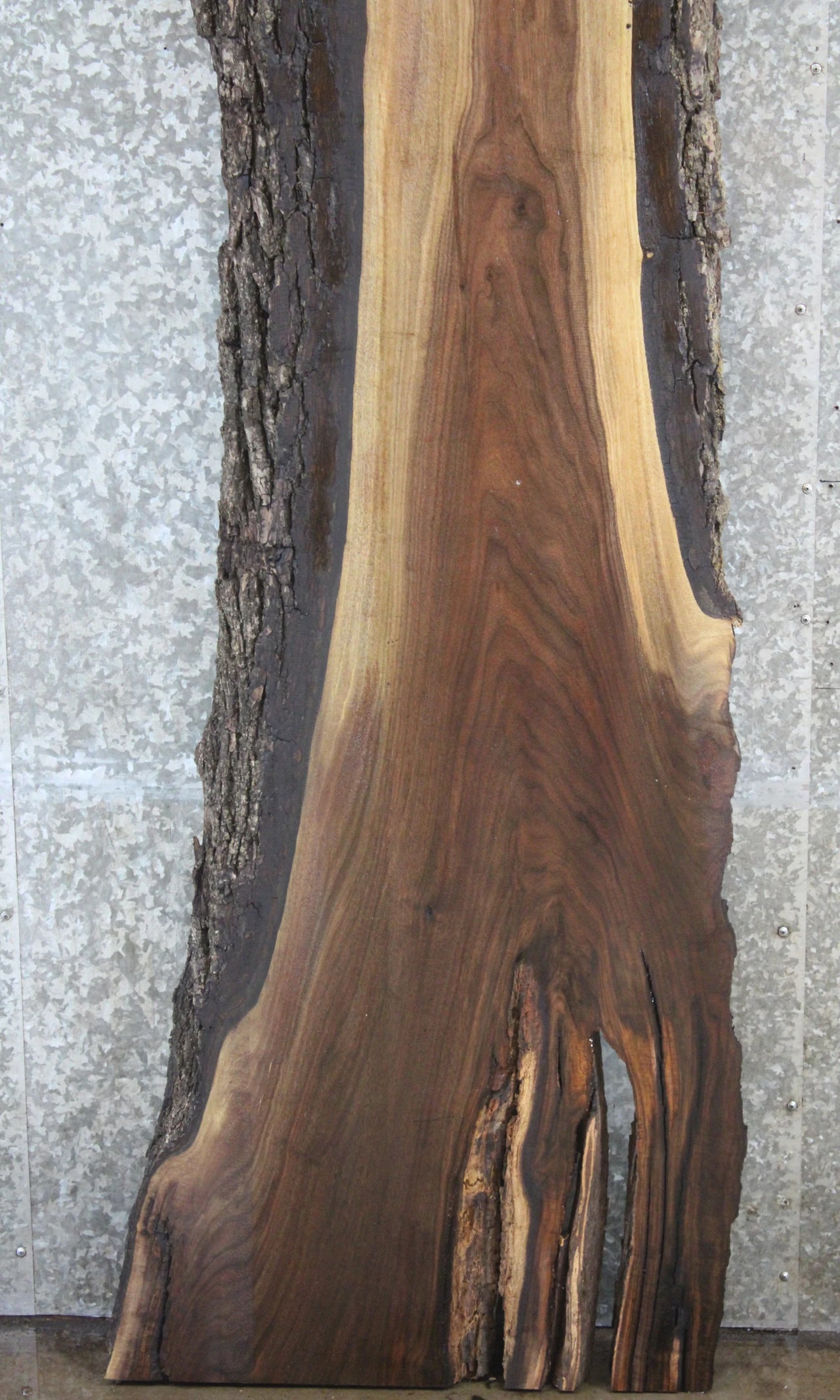 Rustic Bark Live Edge Black Walnut Slab, Bar Top, Mantel Slab 921