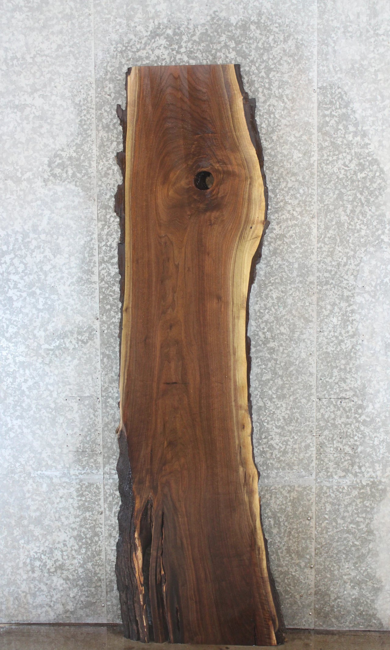 Rustic Bark Live Edge Black Walnut Slab, Bar Top, Mantel Slab 921