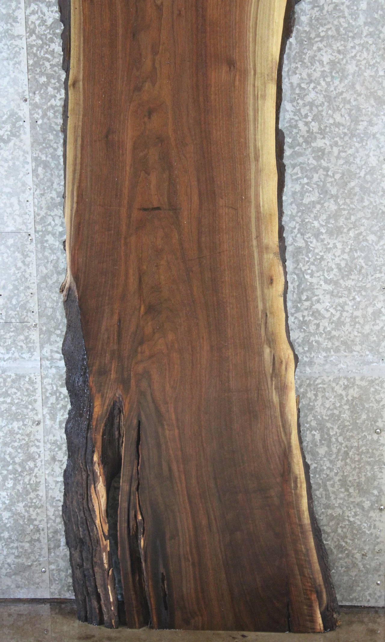 Rustic Bark Live Edge Black Walnut Slab, Bar Top, Mantel Slab 921