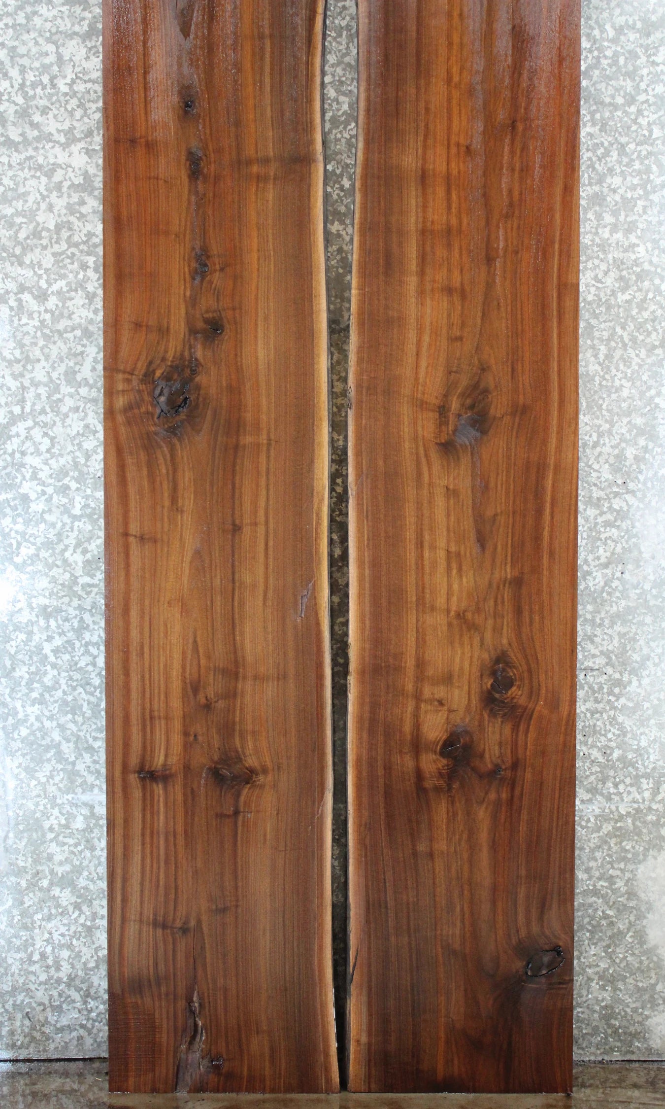 2- Bookmatched Live Edge Black Walnut Kitchen Table Top 932-933