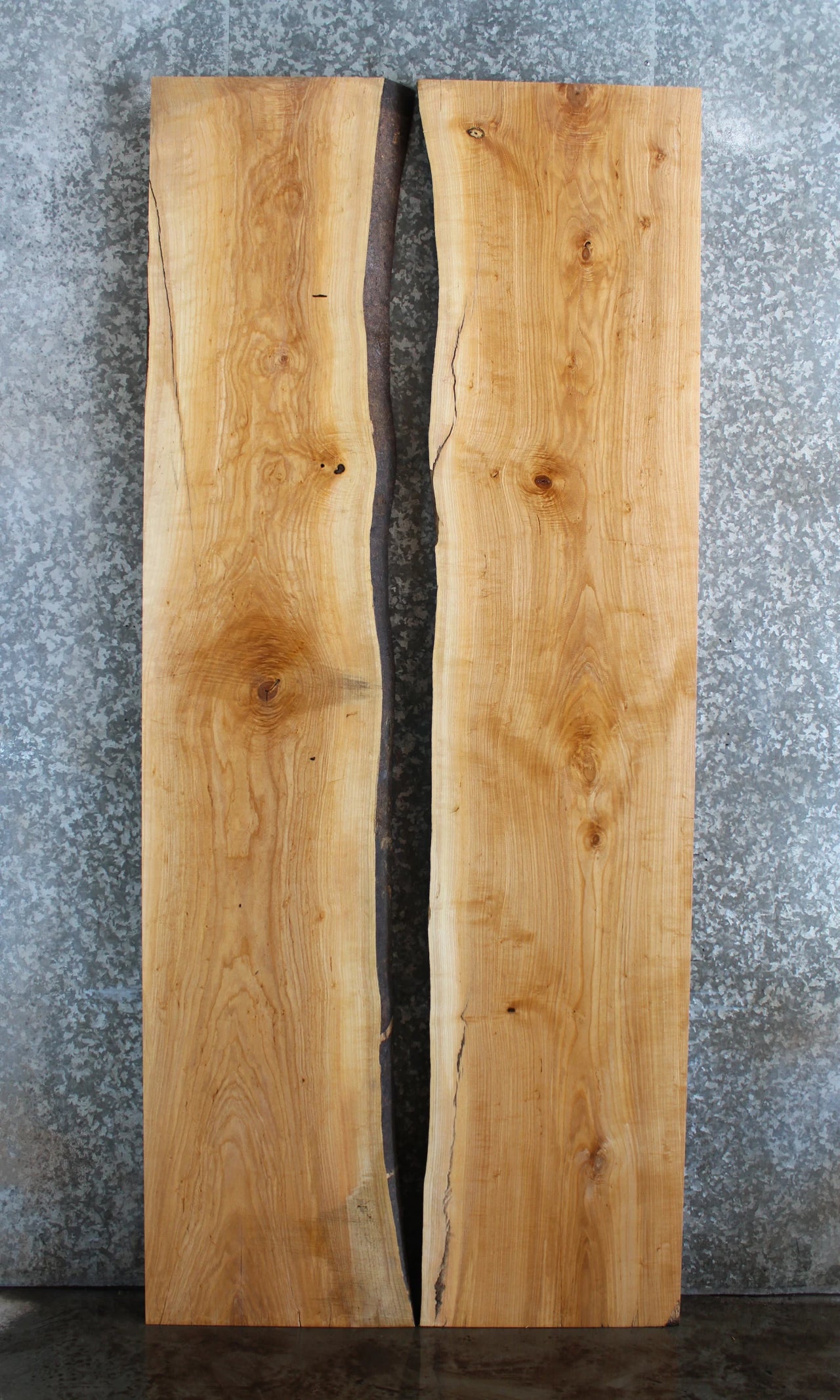 2- Bookmatched Live Edge Ash Kitchen/Dining Table Top 939-940