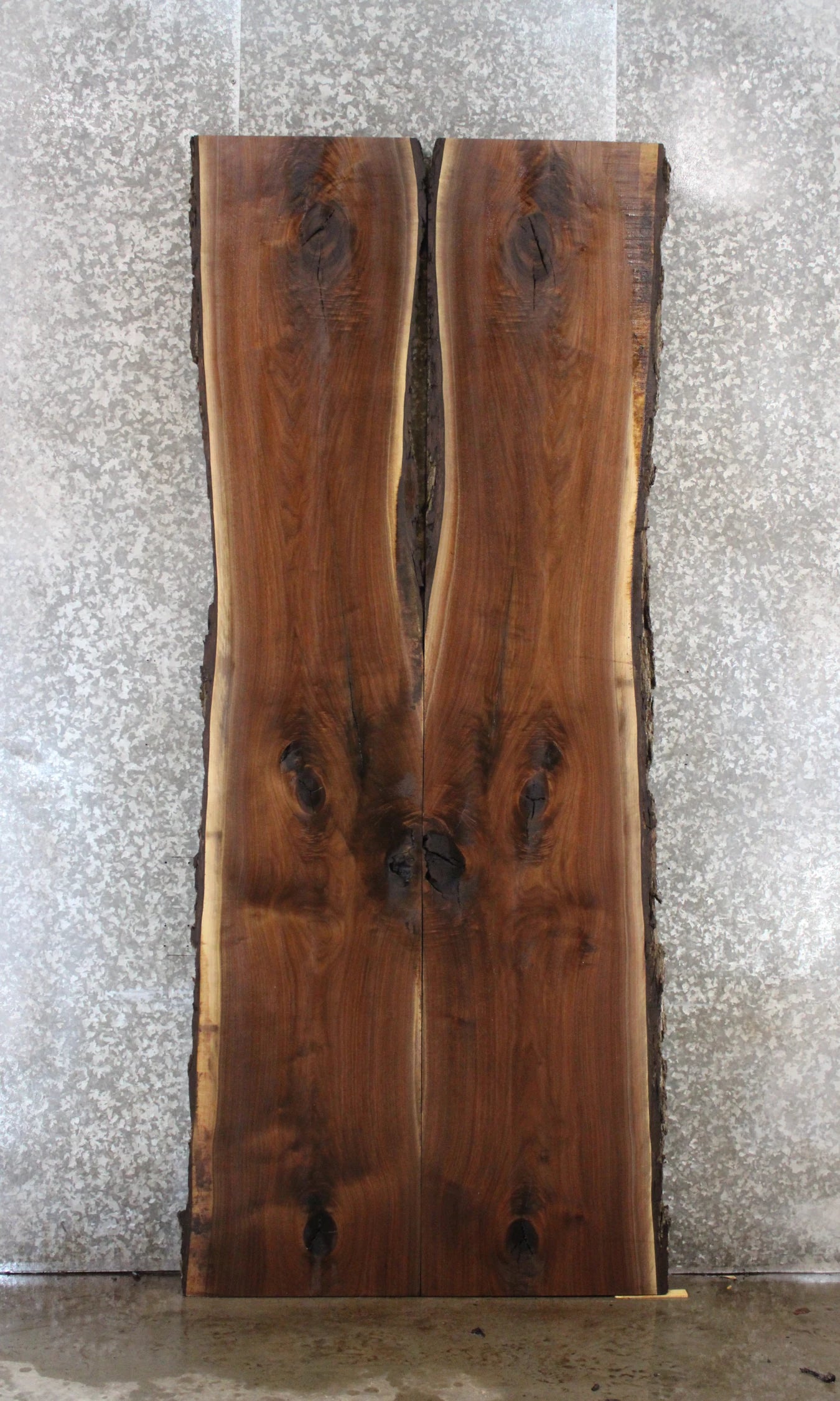 2- Black Walnut Live Edge Epoxy Pond Table Top Slabs 941-942