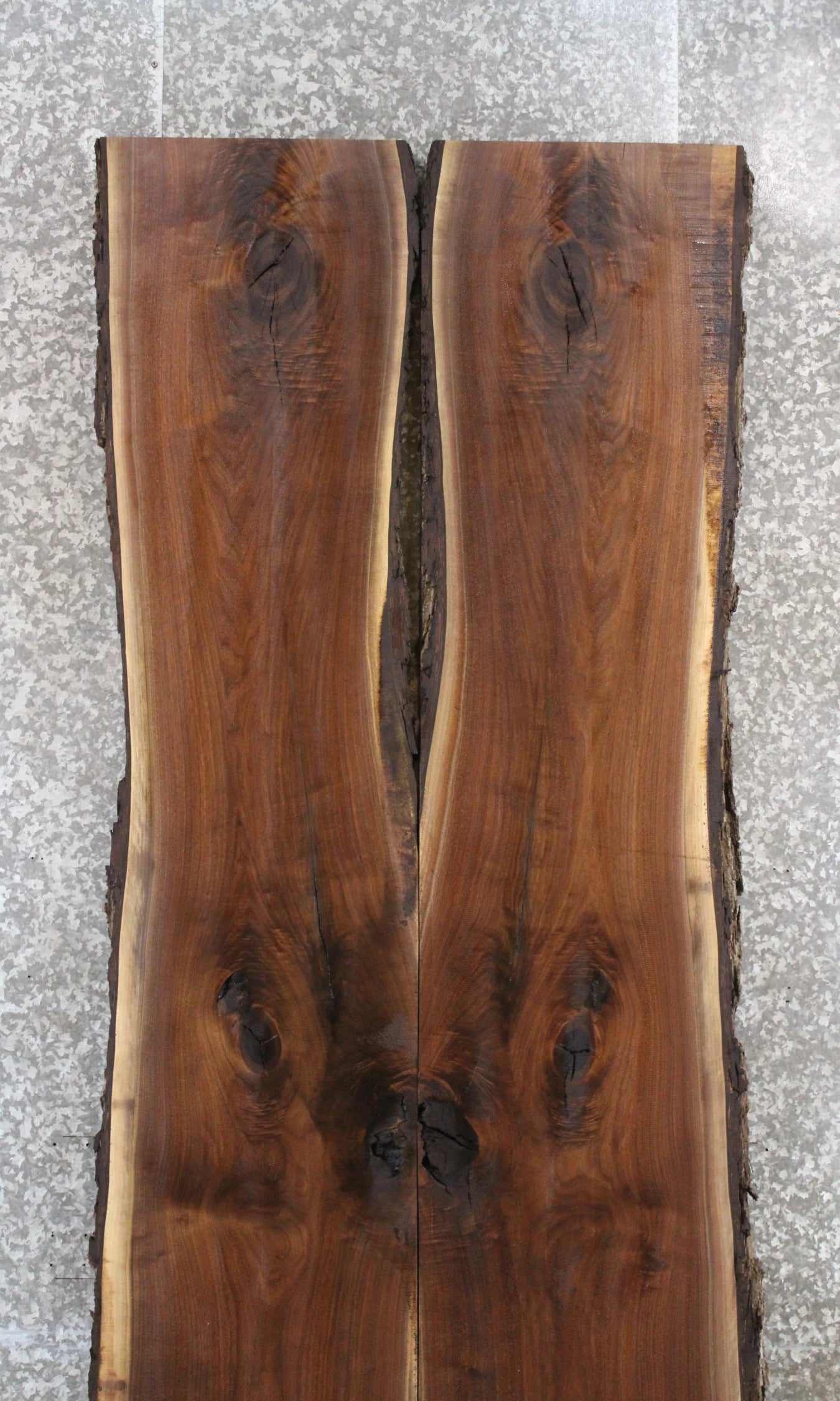 2- Black Walnut Live Edge Epoxy Pond Table Top Slabs 941-942