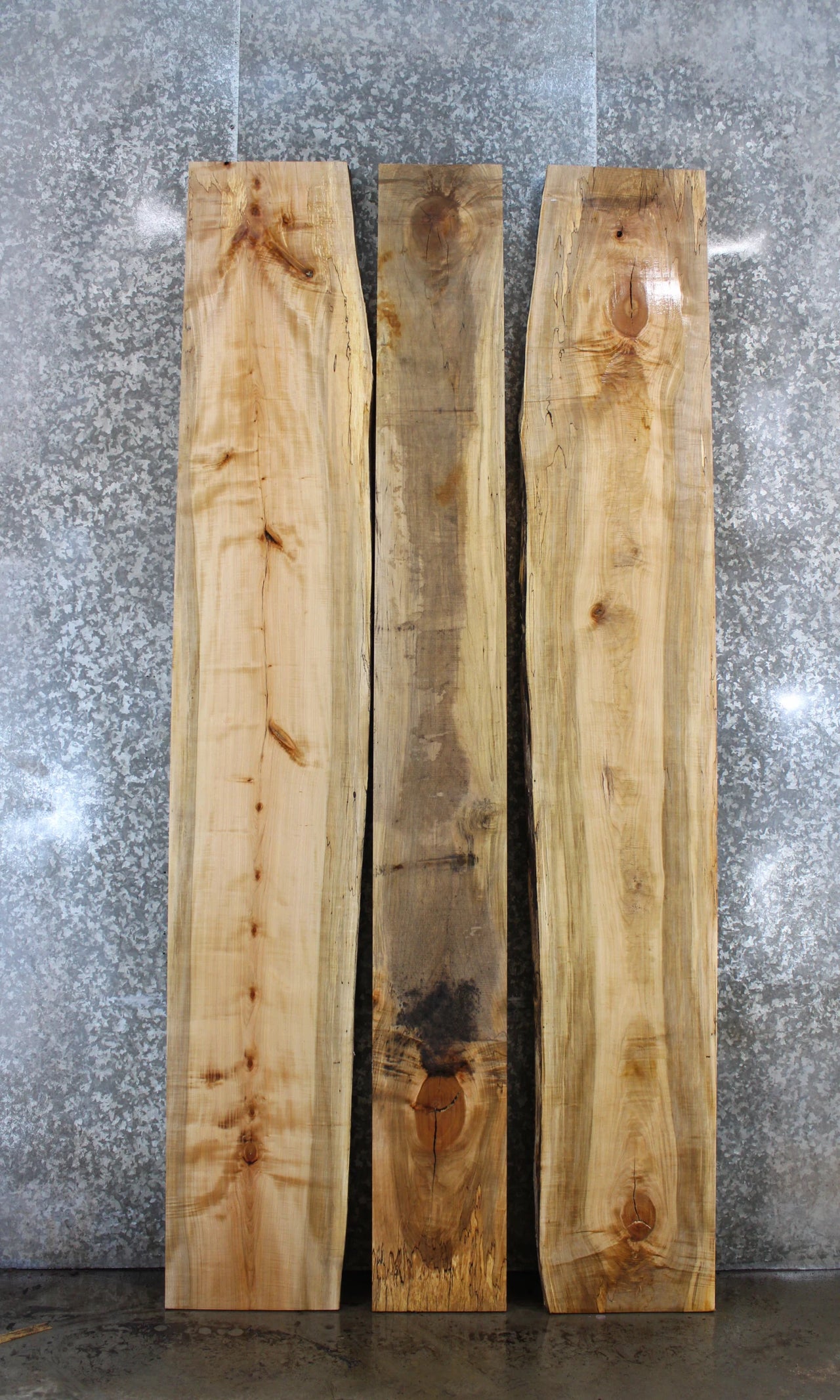3- Spalted Maple Live Edge Book Match Dining Table Top Slabs 943-945
