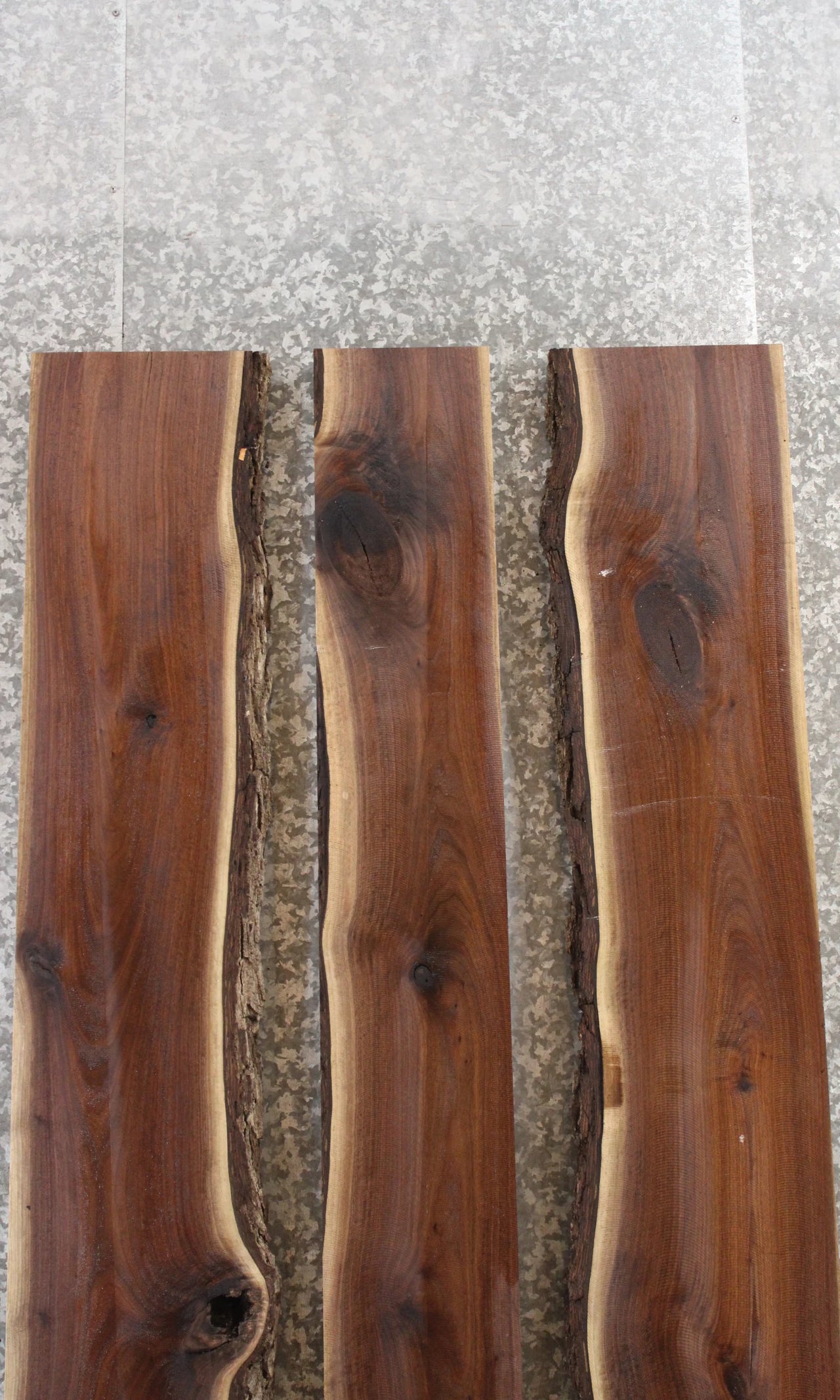 3- Black Walnut Live Edge Conference Table Top Slabs, Wood Dining 944-946