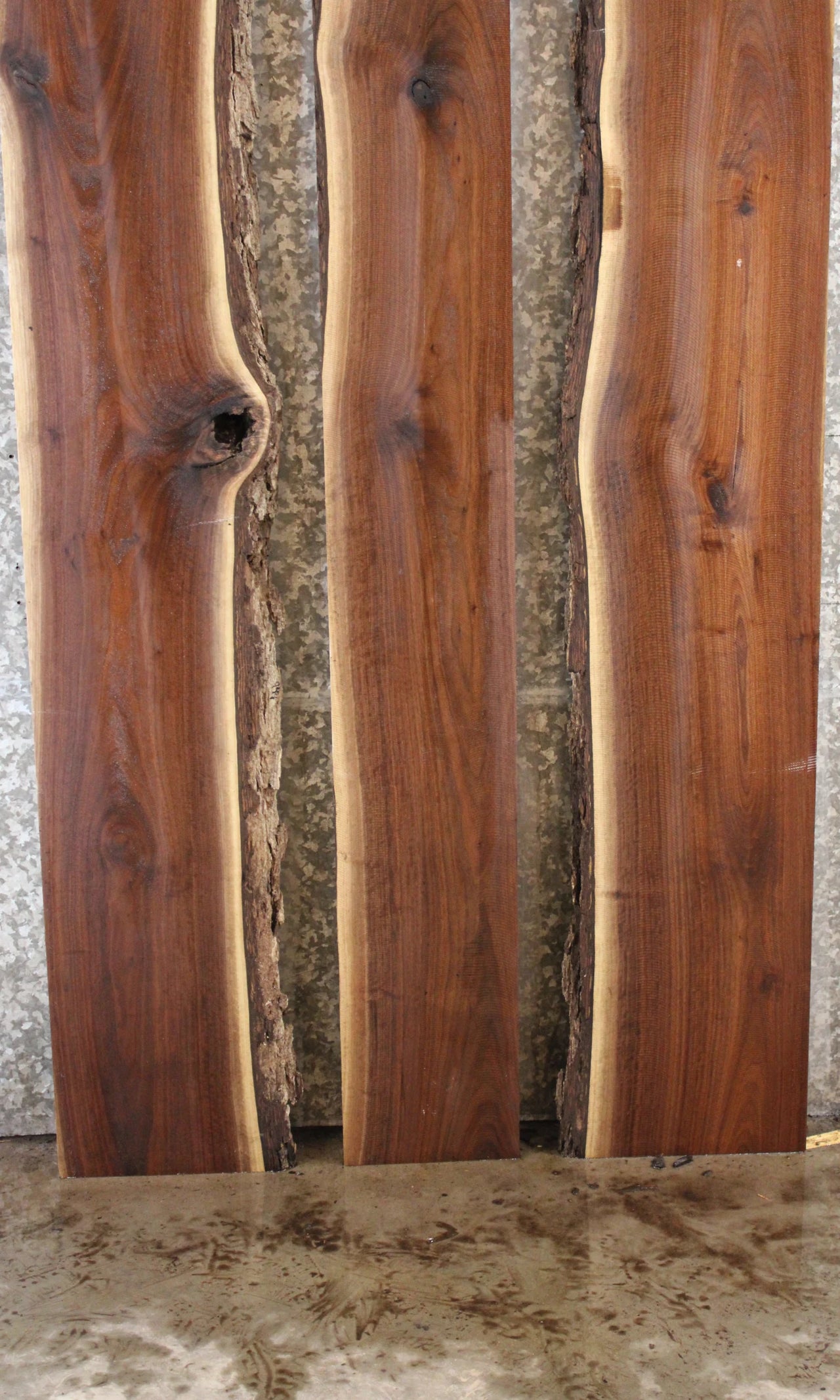 3- Black Walnut Live Edge Conference Table Top Slabs, Wood Dining 944-946
