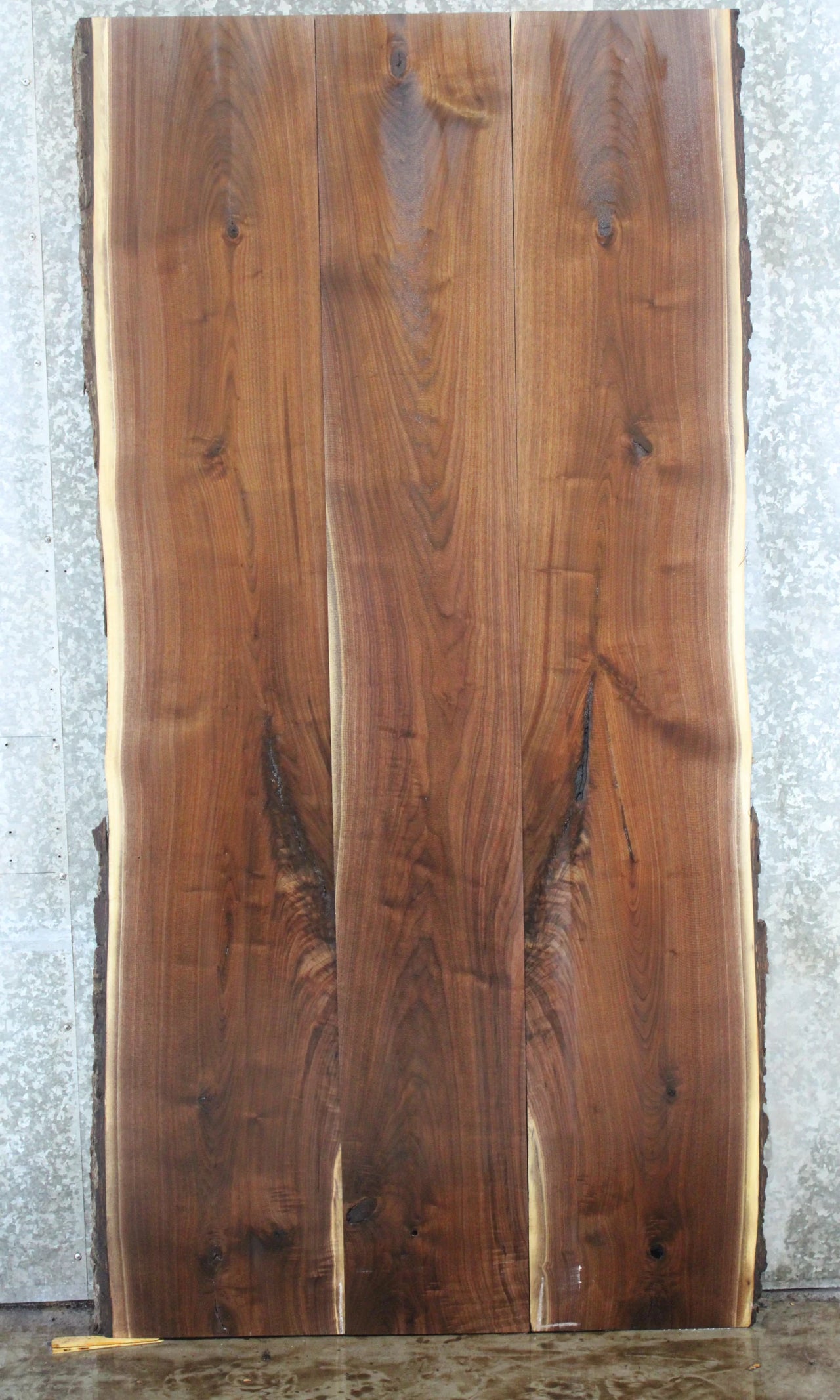 3- Bookmatched Live Edge Slab Black Walnut Dining Table Top 949-951
