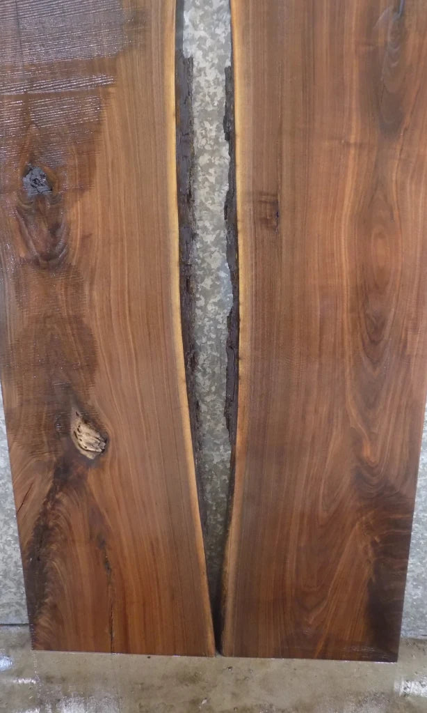 2- Live Edge Black Walnut Slabs, Dining/Conference Table Top Wood 956-957