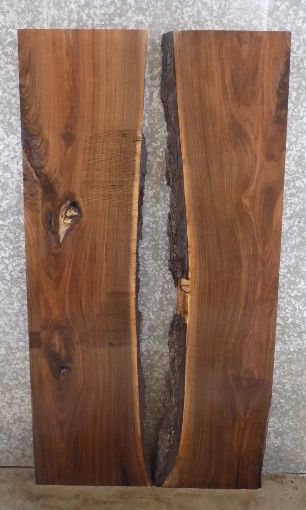 2- Live Edge Black Walnut Bookmatched Kitchen Table Top Slabs 958-959