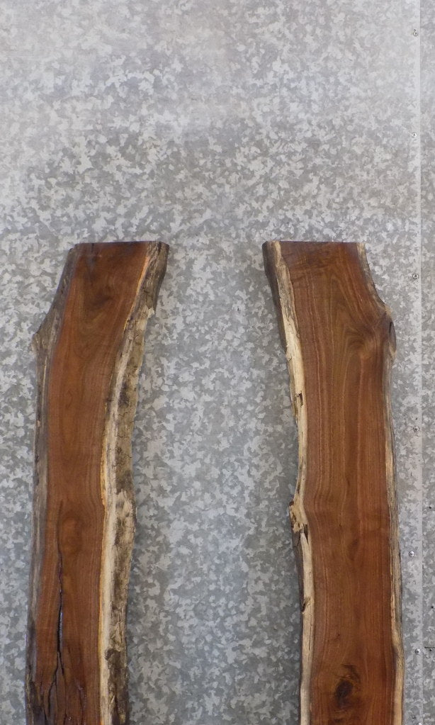 2- Rustic Natural Edge Black Walnut Bar/Table Top Slabs CLOSEOUT 961-962