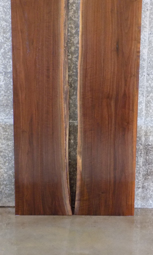 2- Live Edge Black Walnut Bookmatched Dining Table Top Slabs 963-964