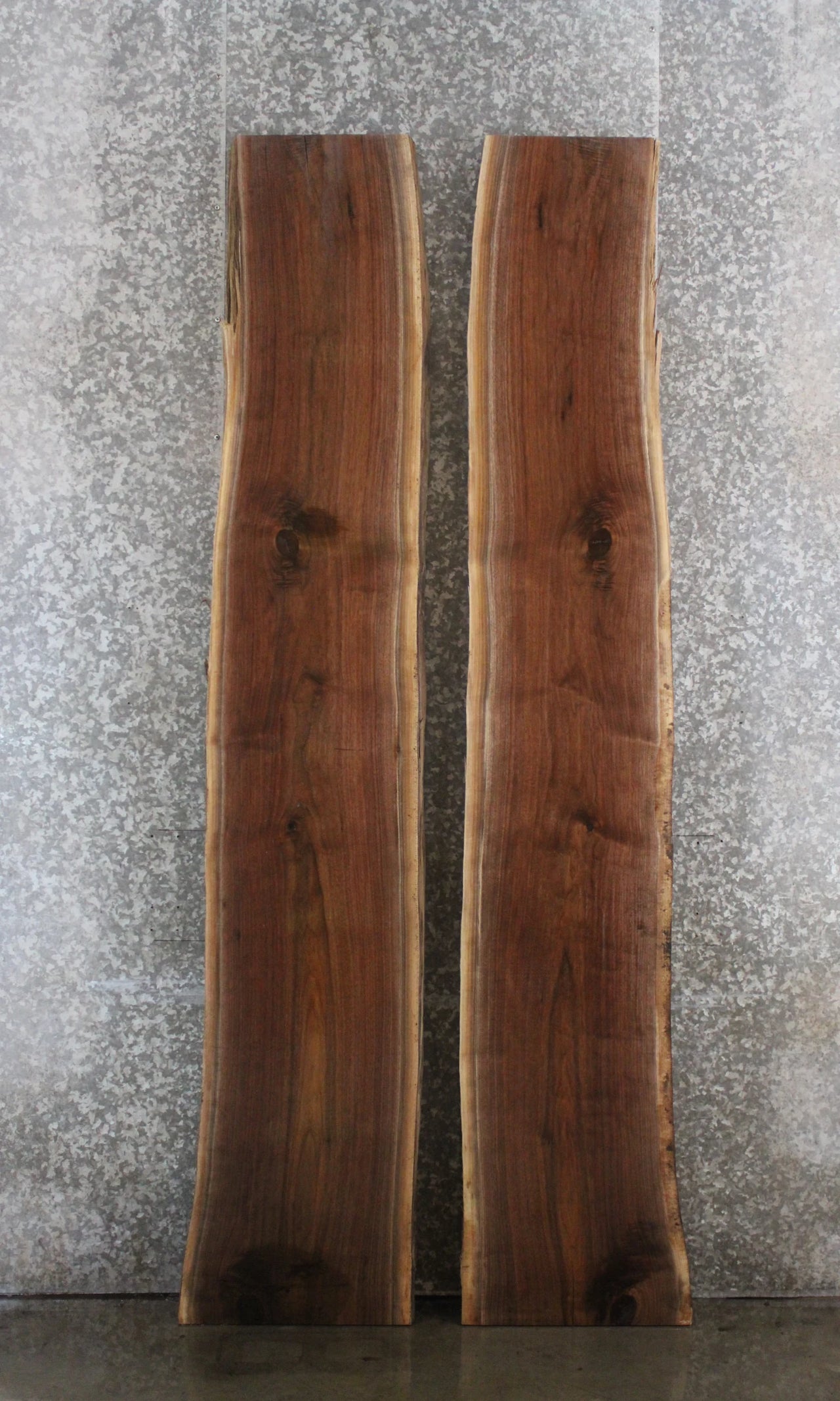 2- Black Walnut Live Edge Book Match River Table/Bench Slabs 967-968