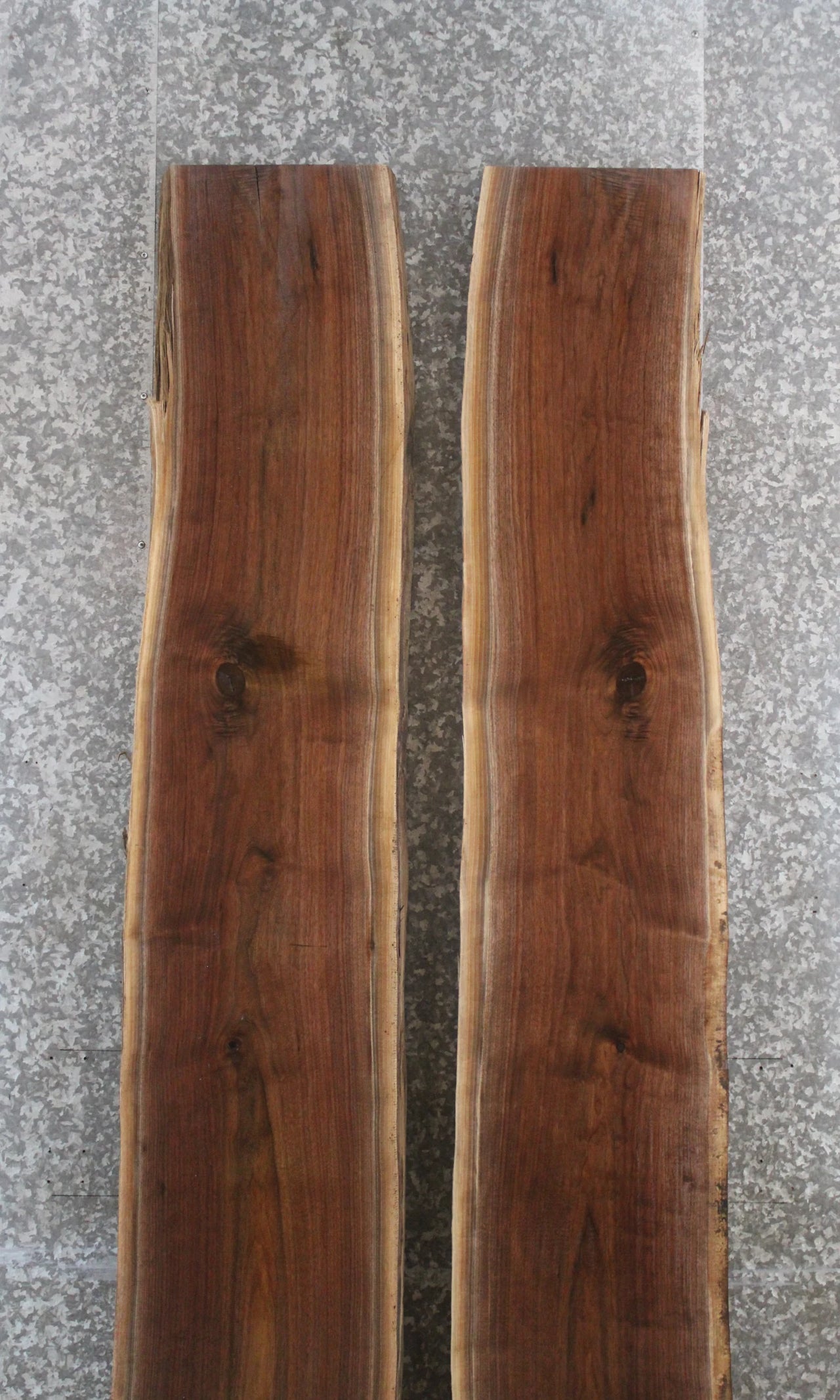 2- Black Walnut Live Edge Book Match River Table/Bench Slabs 967-968