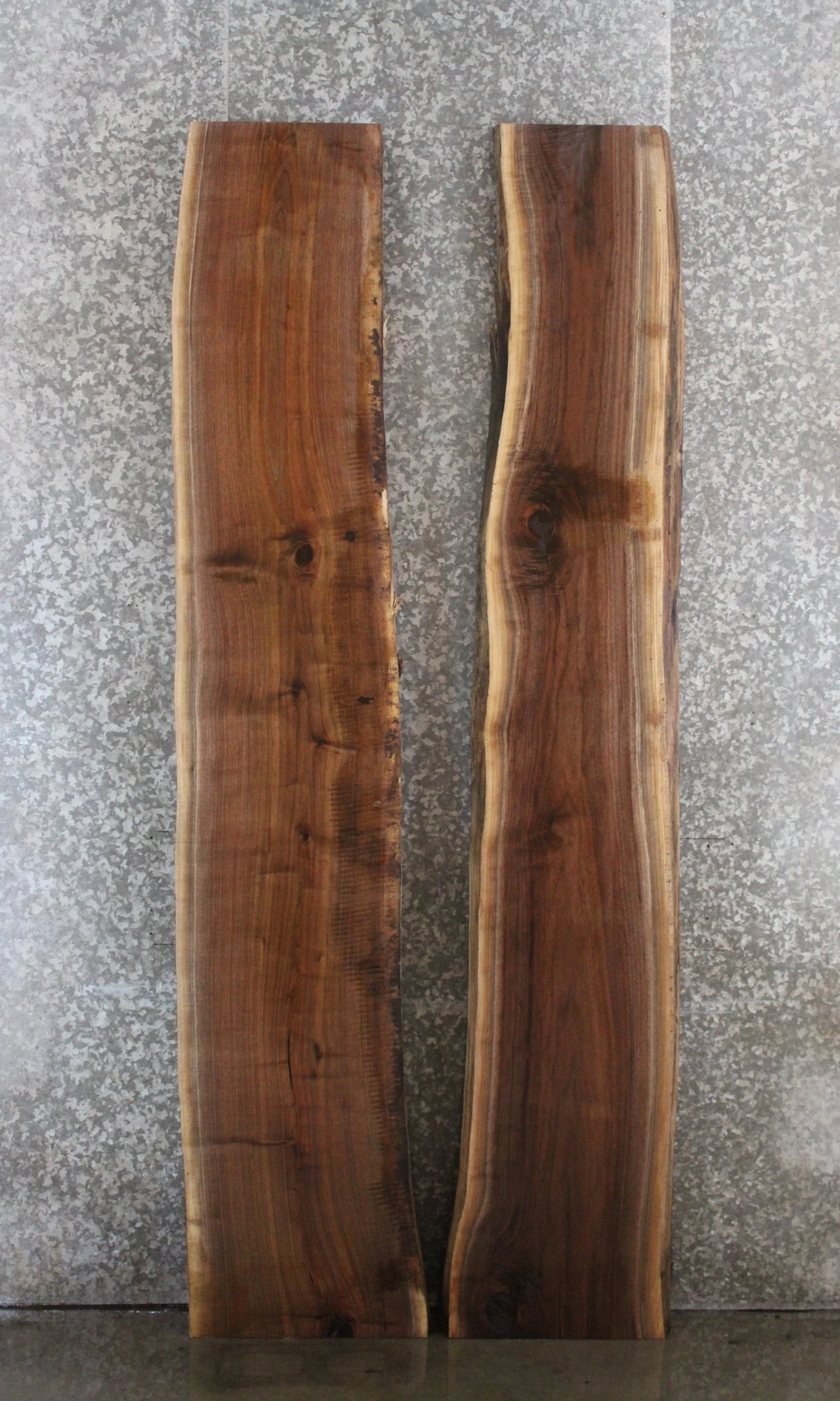 2- Black Walnut Live Edge Book Match River Table/Bench Slabs 967-968