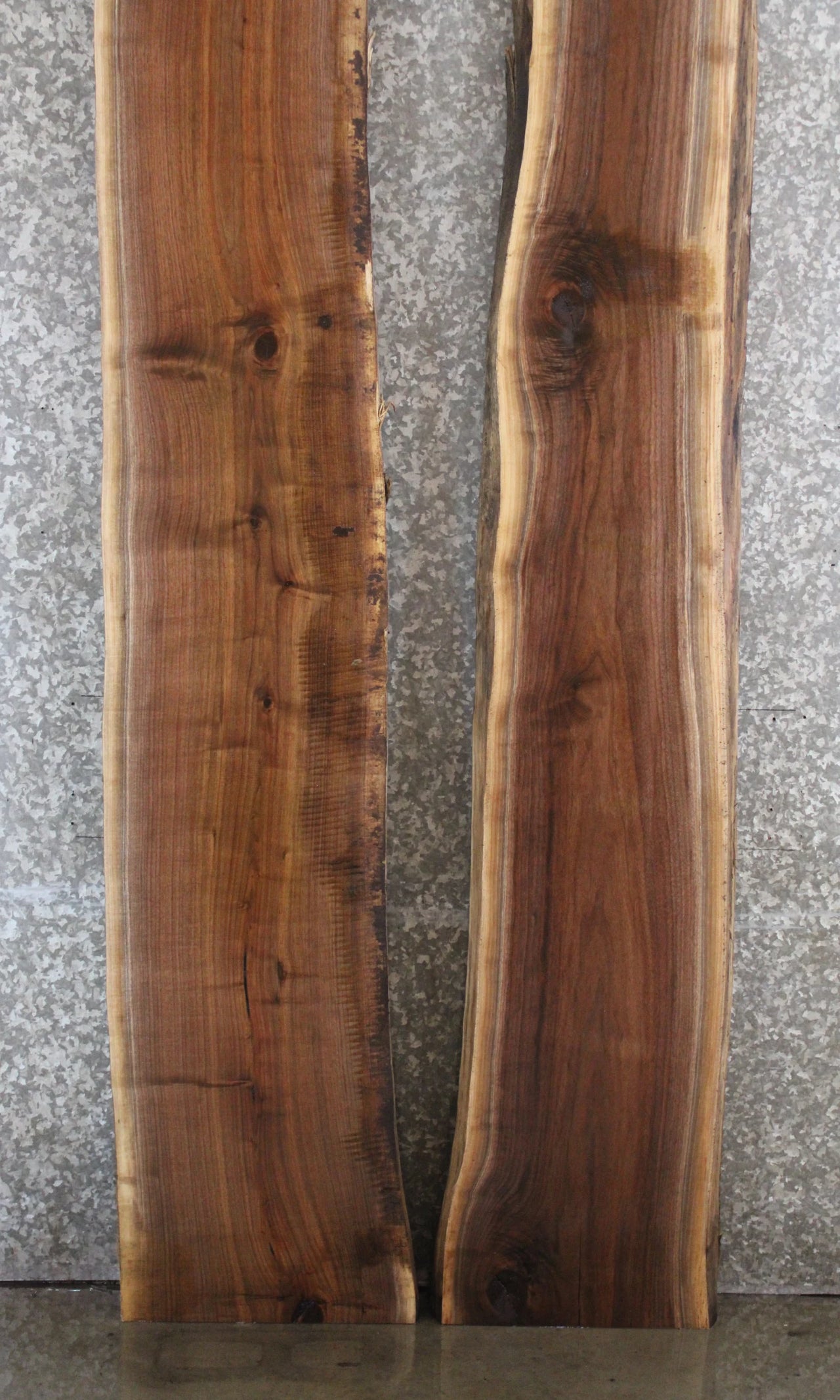 2- Black Walnut Live Edge Book Match River Table/Bench Slabs 967-968