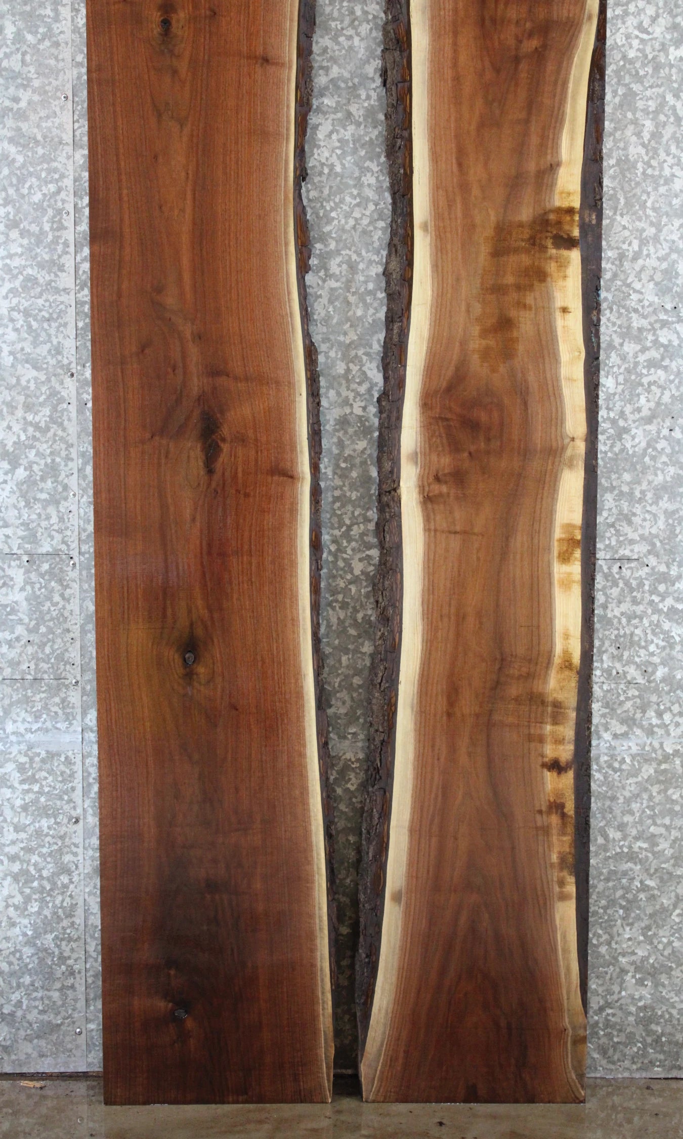 2- Live Edge Black Walnut Bookmatched Kitchen/Dining Table Top 97-98