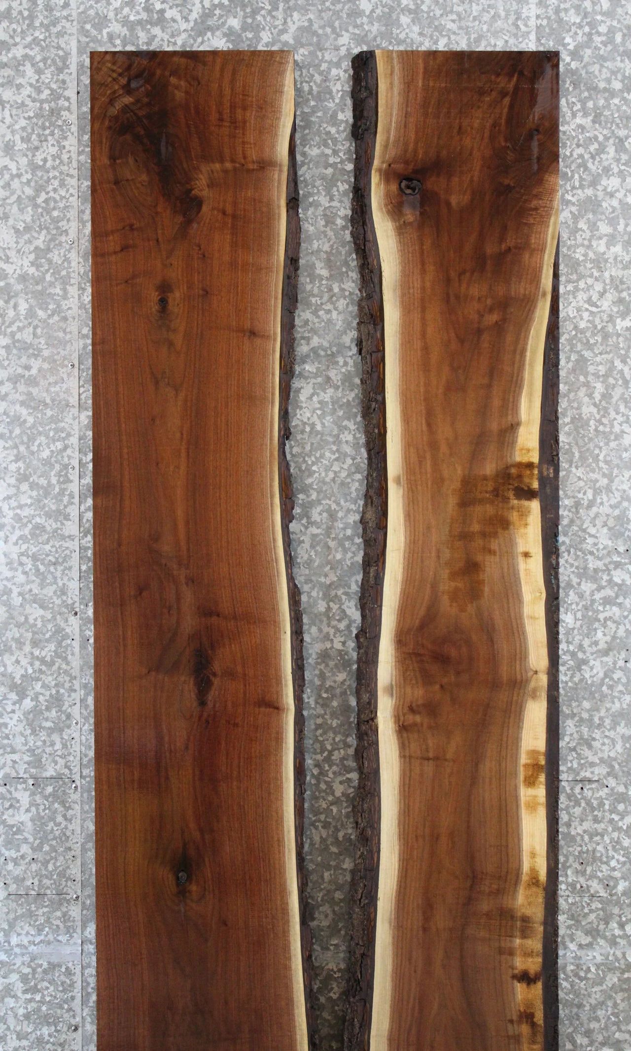 2- Live Edge Black Walnut Bookmatched Kitchen/Dining Table Top 97-98