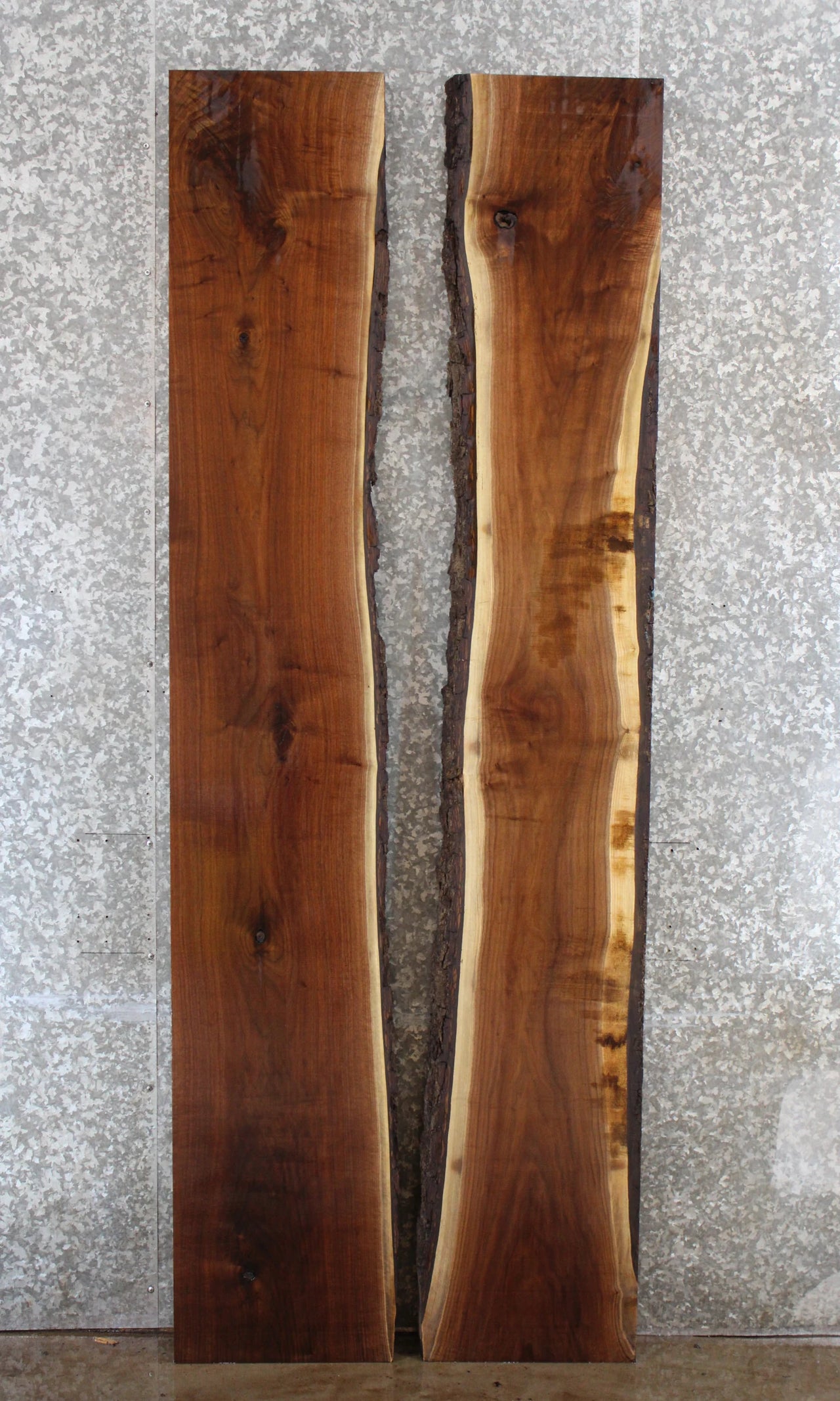 2- Live Edge Black Walnut Bookmatched Kitchen/Dining Table Top 97-98