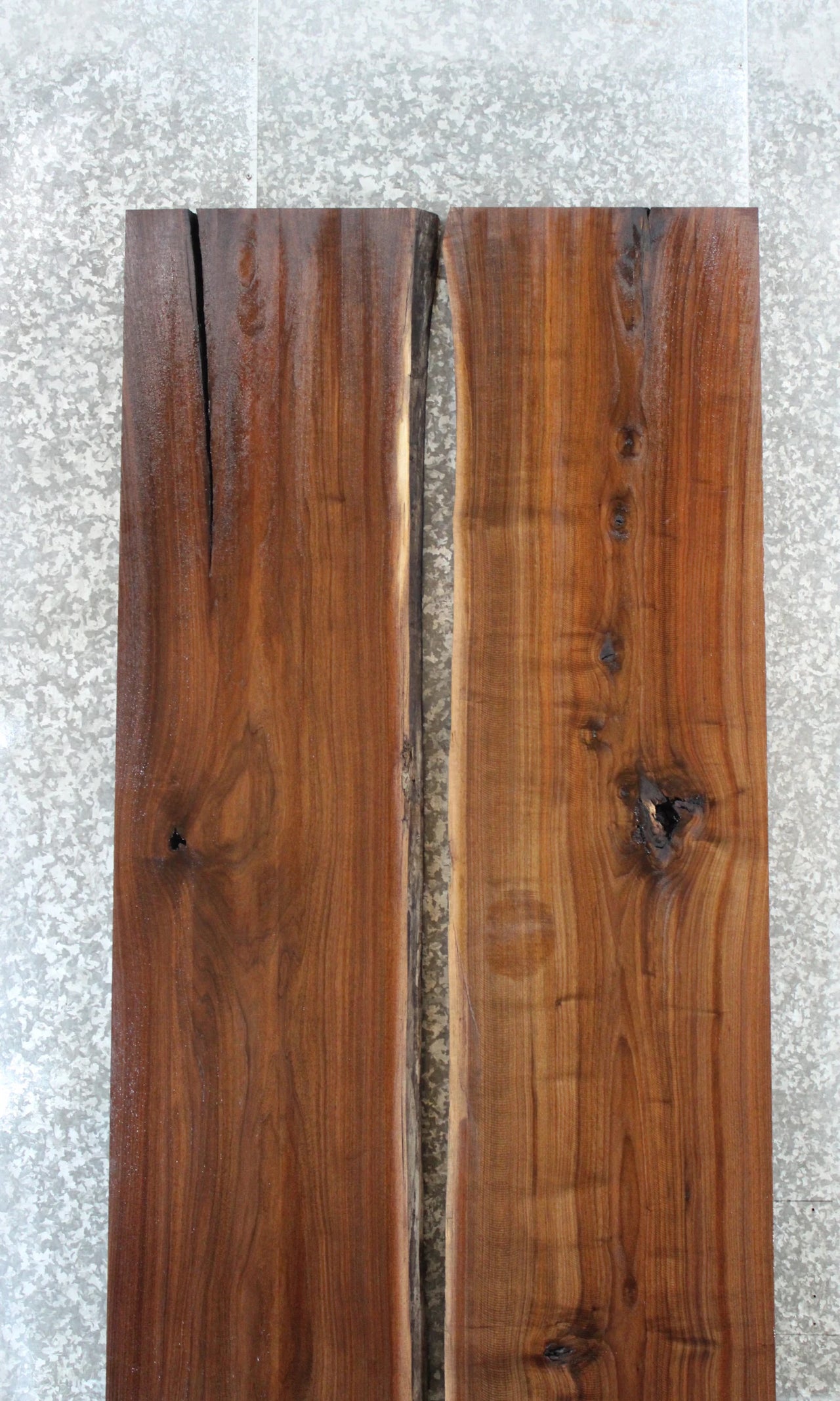 2- Bookmatched Live Edge Black Walnut Dining Table Top 971-972