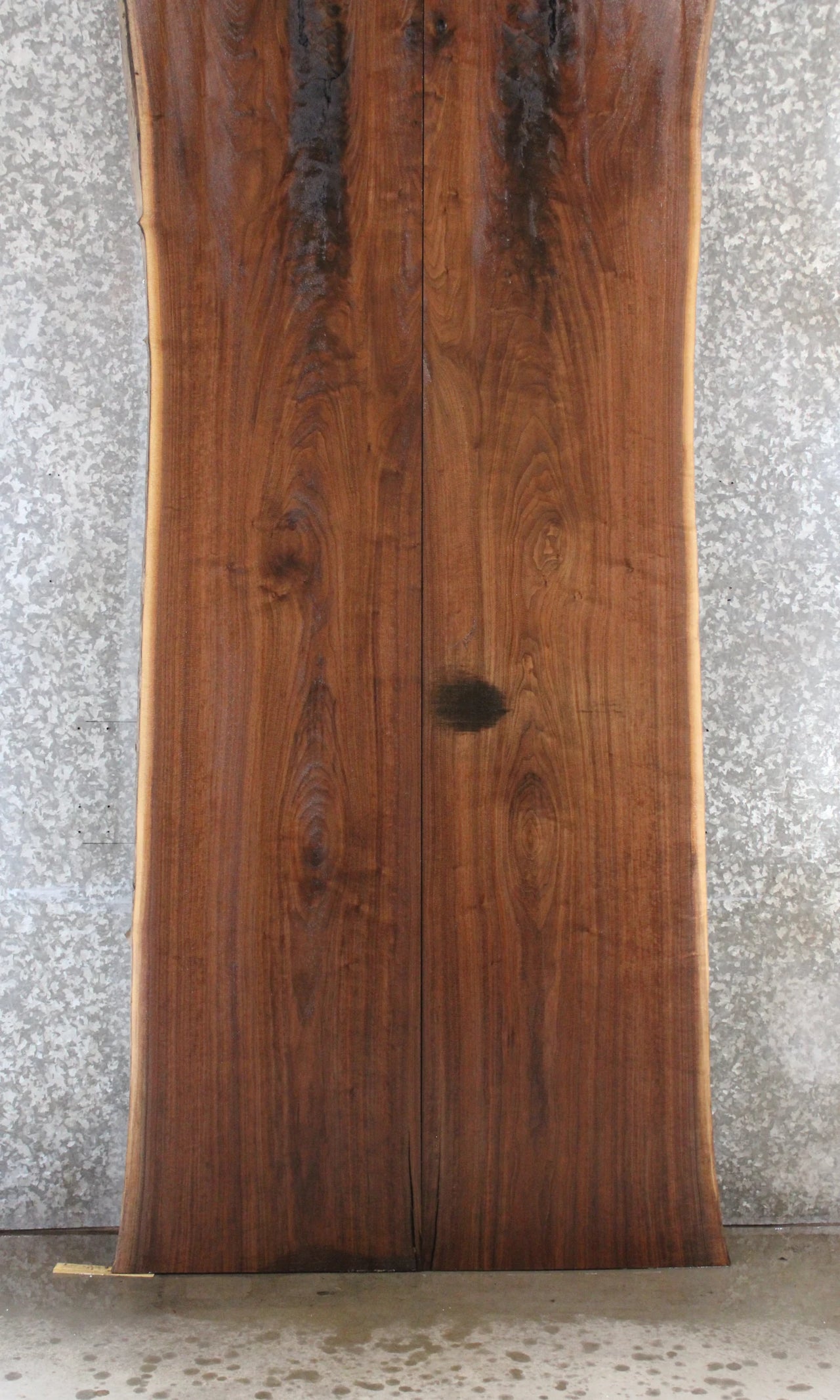 2- Figured Black Walnut Live Edge Wood Slab Dining Table Top Set 971-972