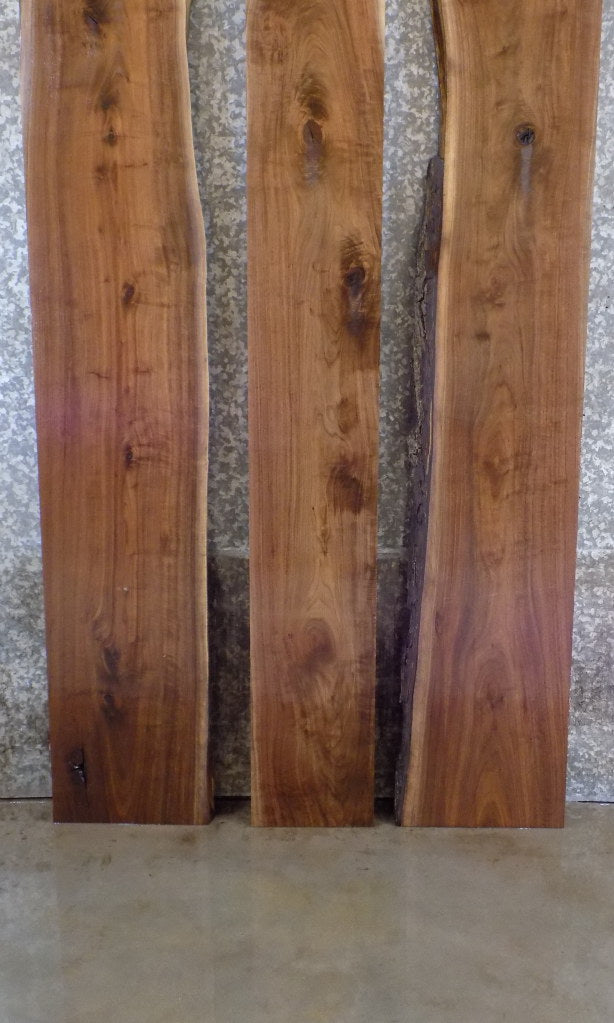 3- Black Walnut Bookmatched Slab Set, Live Edge Wood Dining Table 973-975