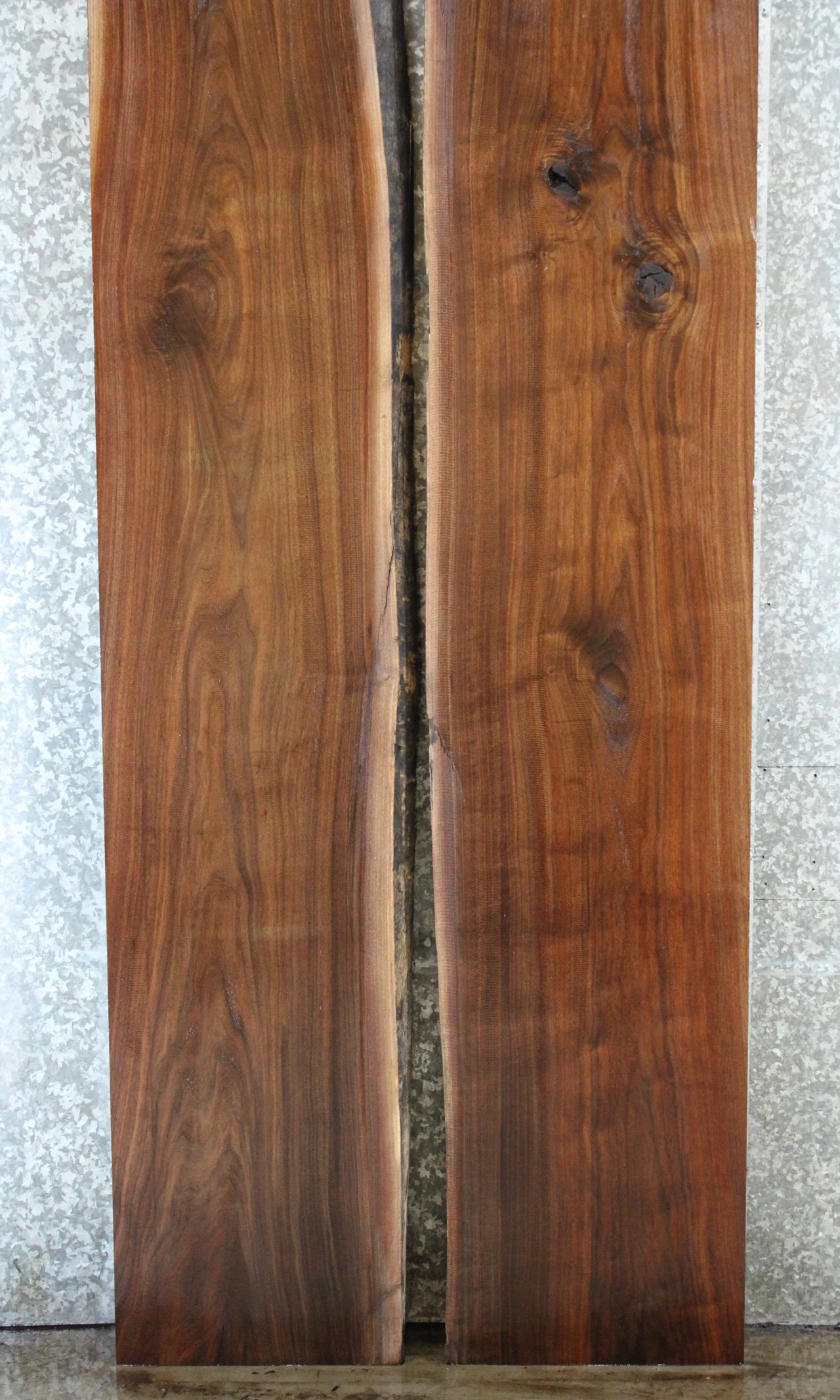 2- Bookmatched Live Edge Black Walnut Conference Table Top 976-977