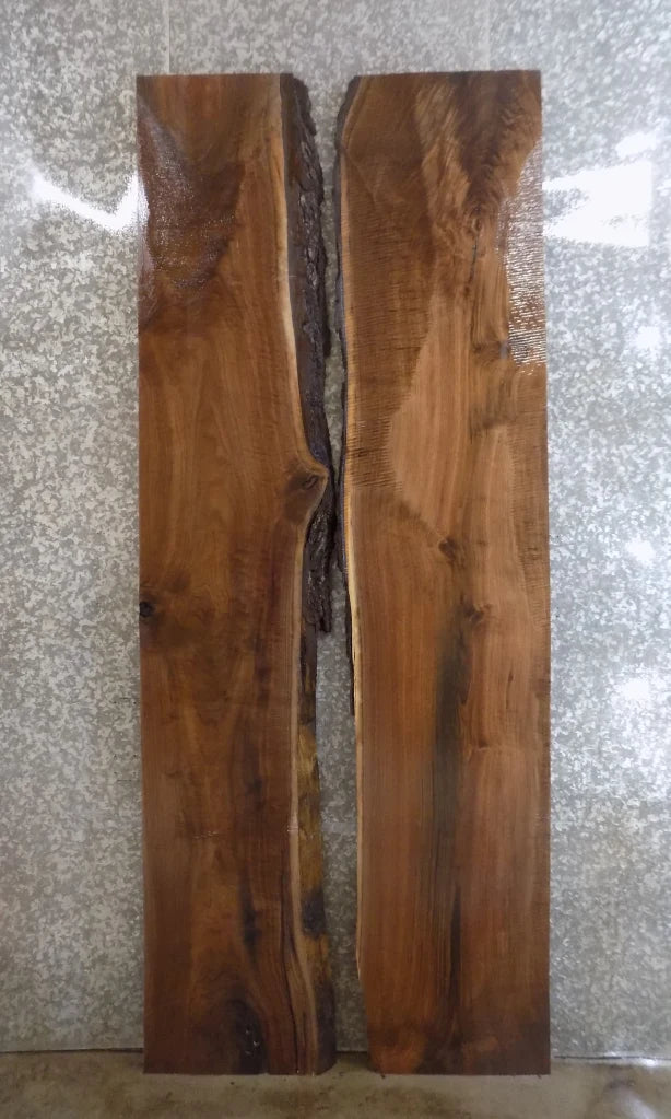 2- Live Edge Black Walnut Table Top Slabs, Conference Table Wood 980-981