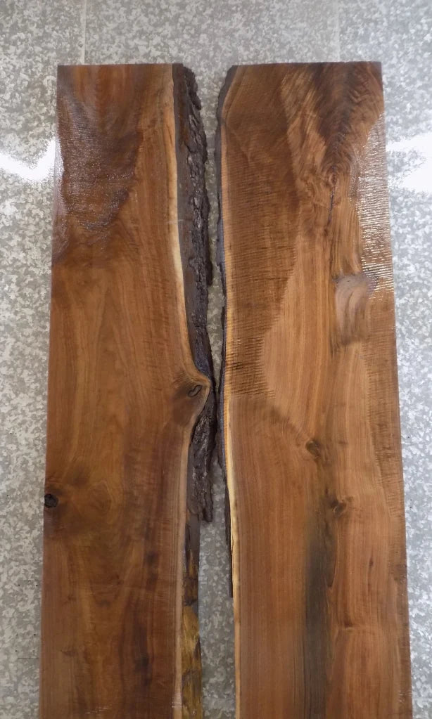 2- Live Edge Black Walnut Table Top Slabs, Conference Table Wood 980-981