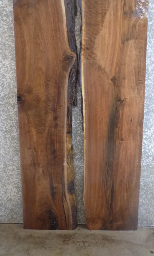 2- Live Edge Black Walnut Table Top Slabs, Conference Table Wood 980-981