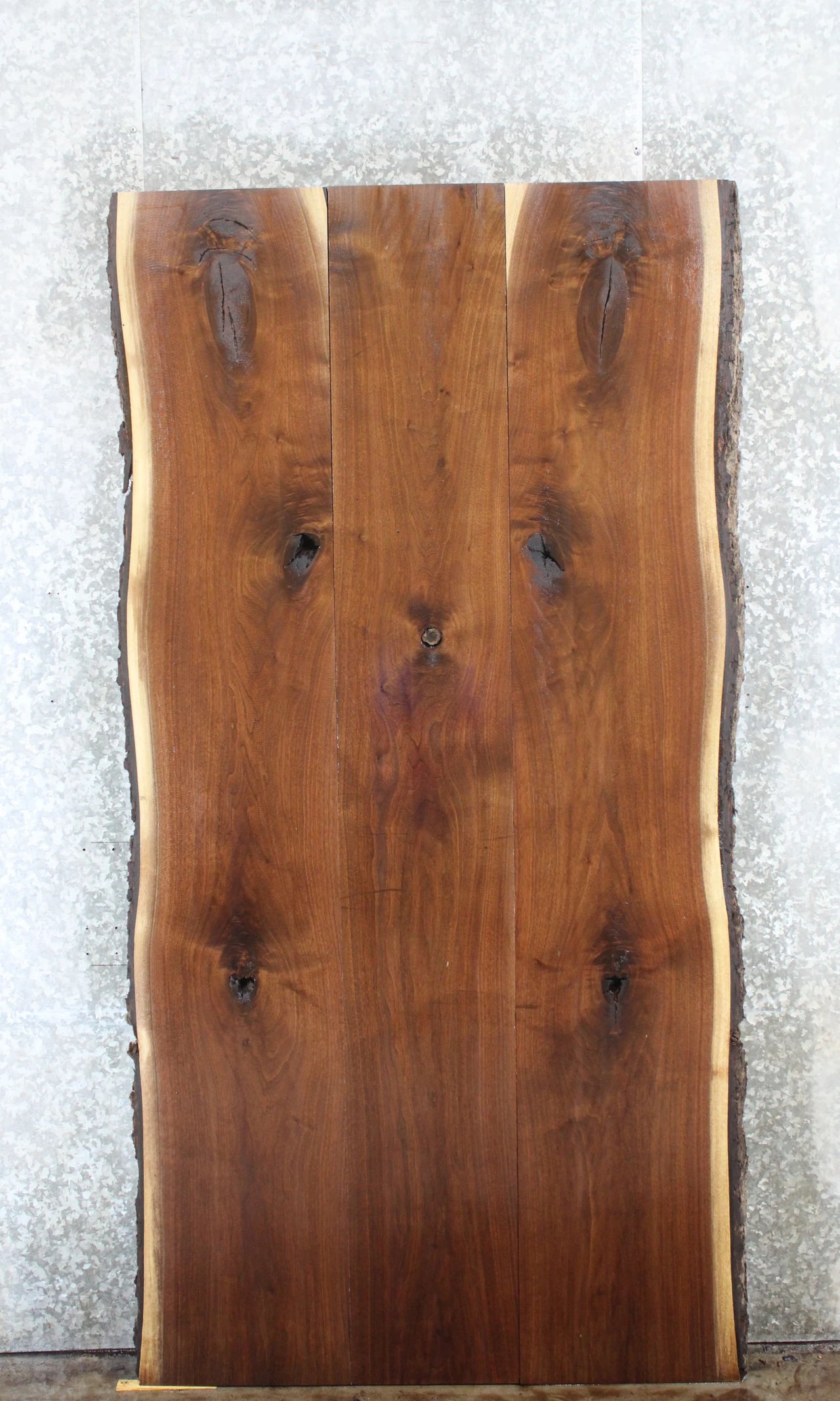 3- Black Walnut Live Edge Dining Table Top Slabs, Solid Wood 986-988