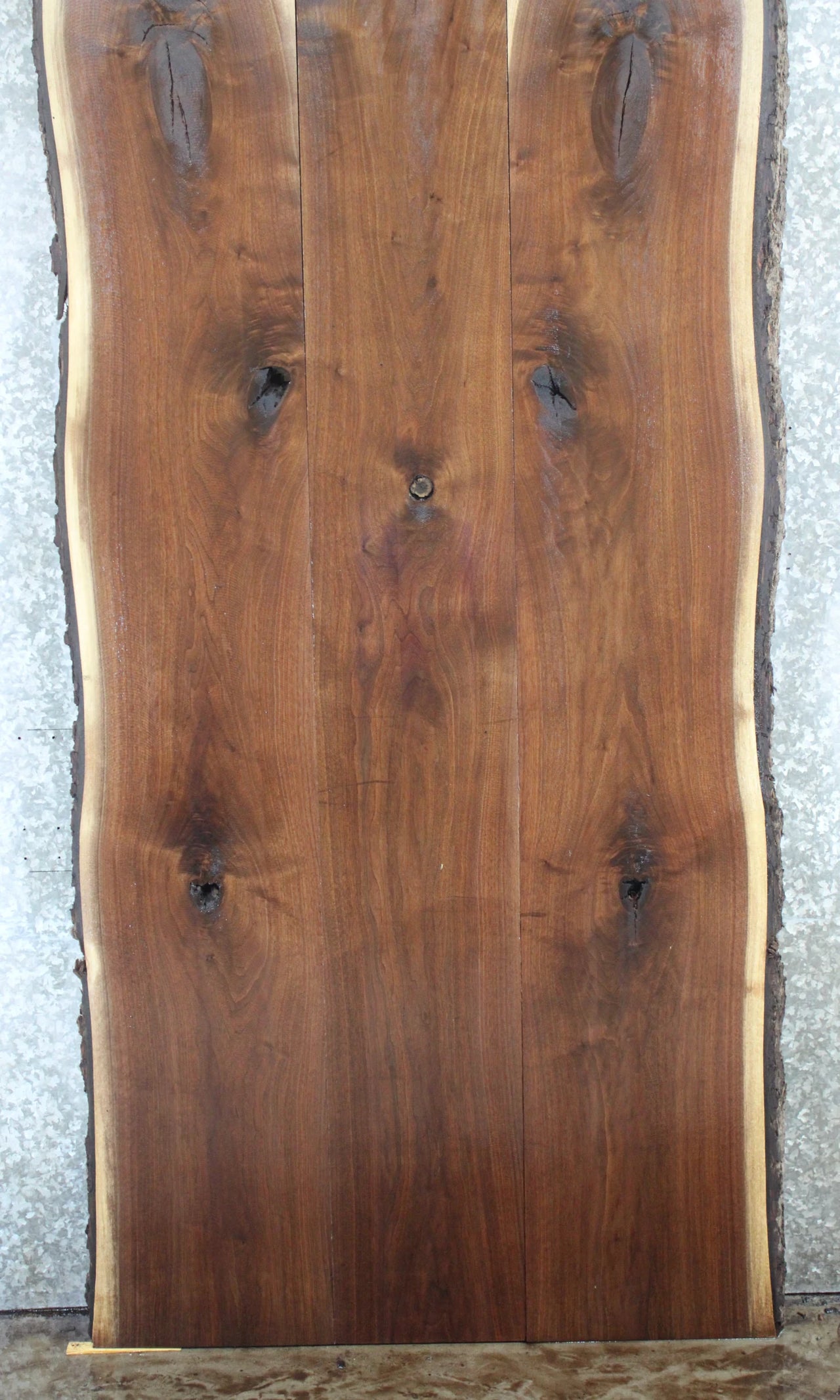3- Black Walnut Live Edge Dining Table Top Slabs, Solid Wood 986-988