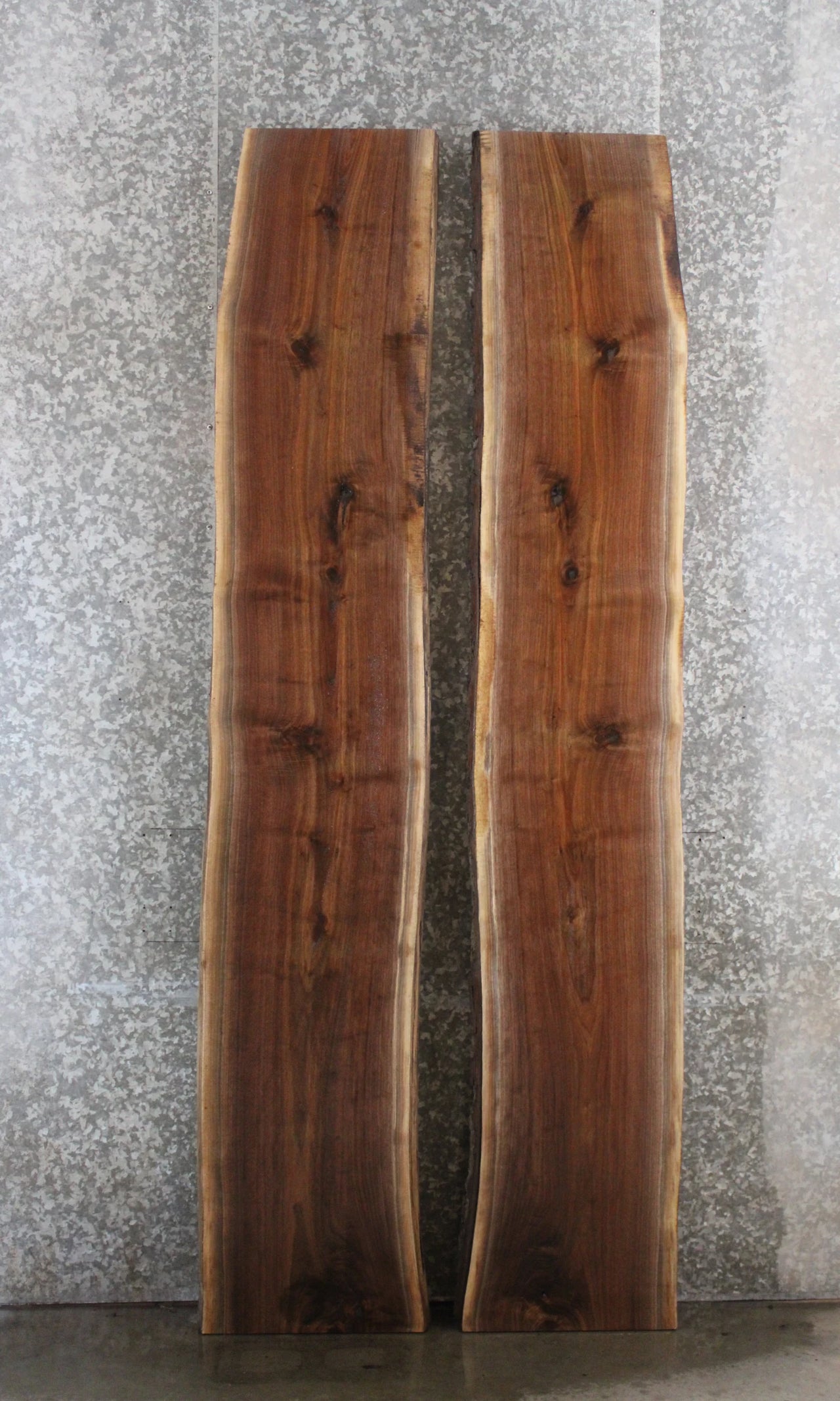 2- Black Walnut Live Edge Book Match River Table/Bench Slabs 992-993