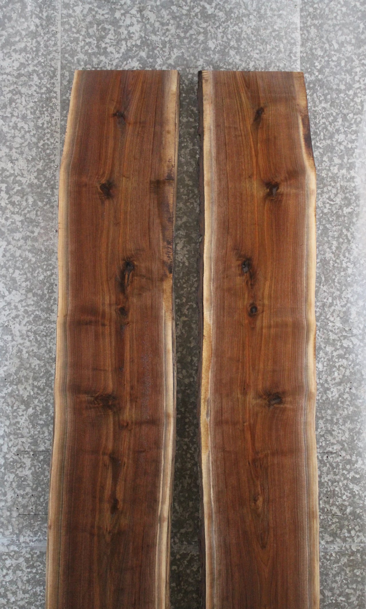 2- Black Walnut Live Edge Book Match River Table/Bench Slabs 992-993