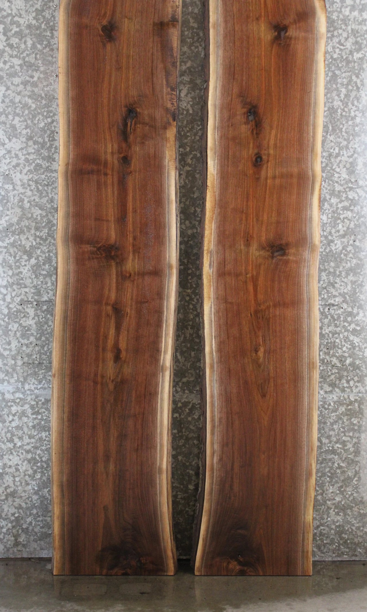 2- Black Walnut Live Edge Book Match River Table/Bench Slabs 992-993