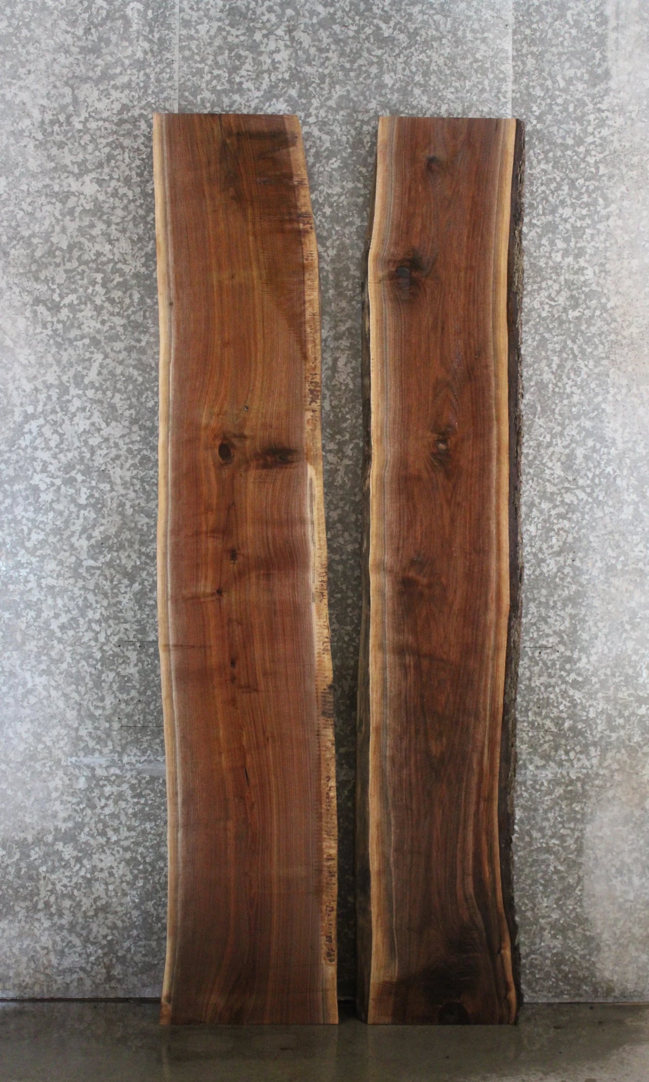 2- Black Walnut Live Edge Book Match River Table/Bench Slabs 992-993