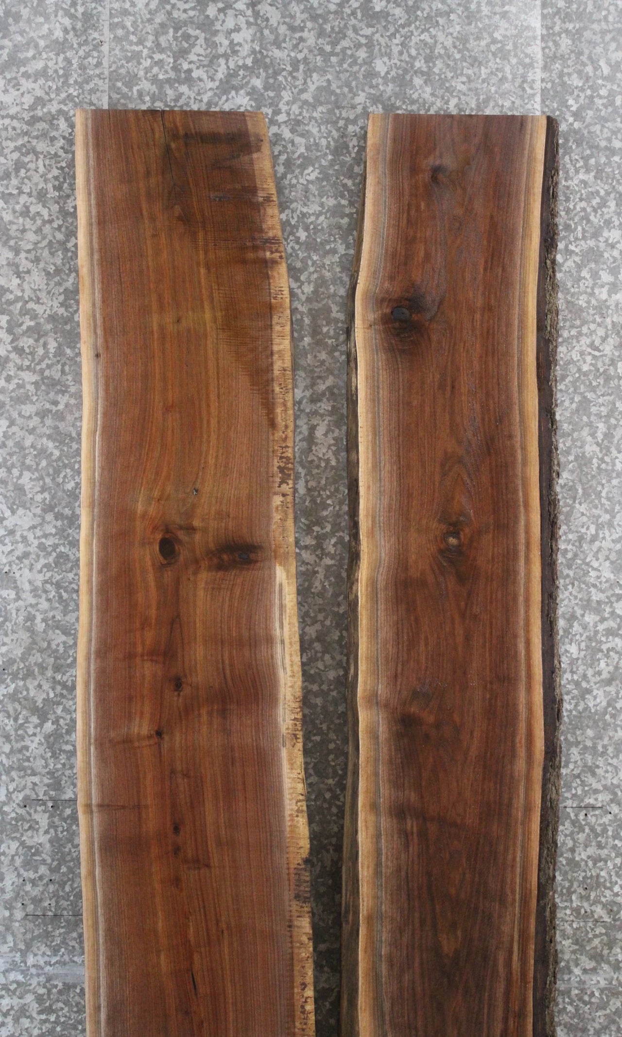 2- Black Walnut Live Edge Book Match River Table/Bench Slabs 992-993