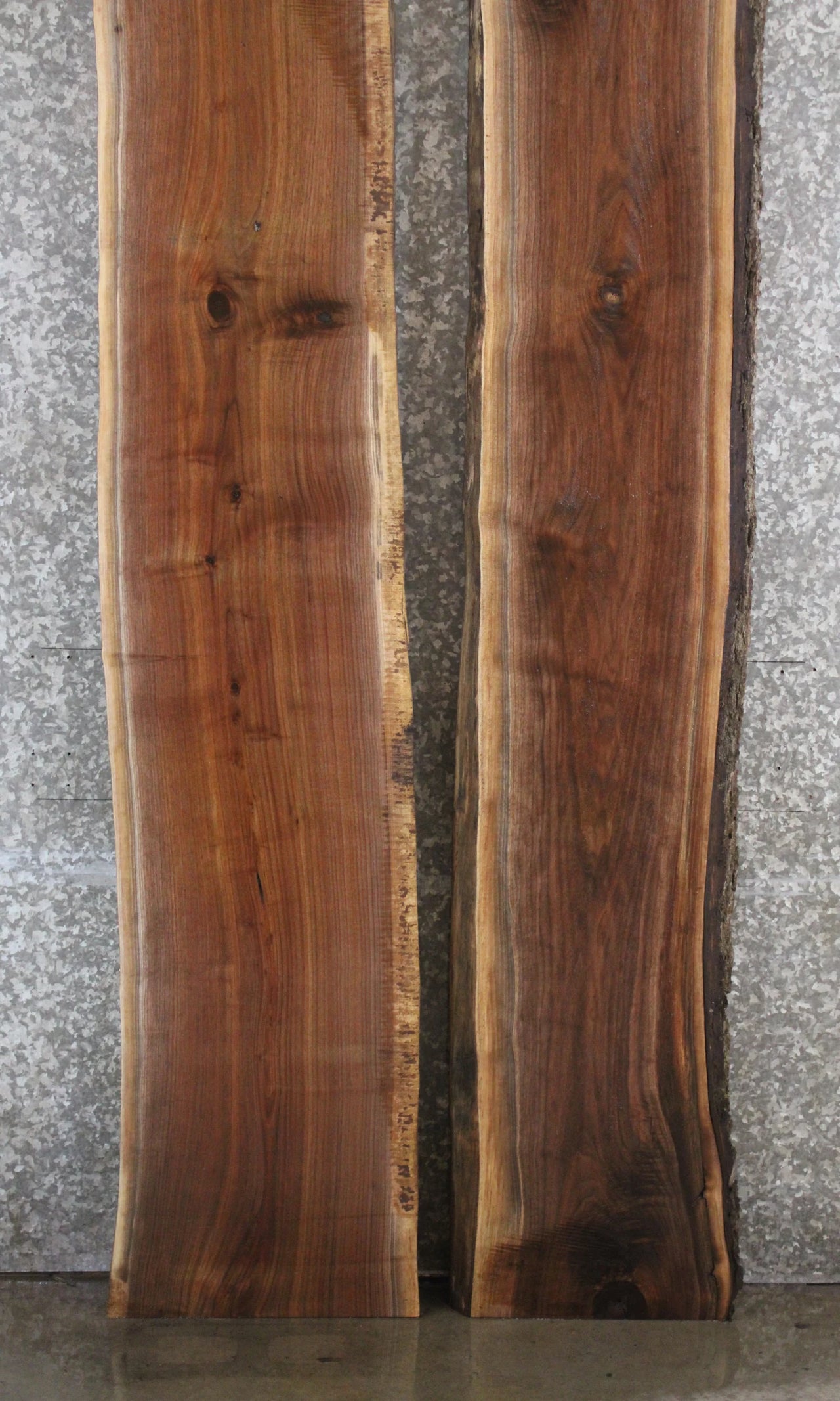 2- Black Walnut Live Edge Book Match River Table/Bench Slabs 992-993