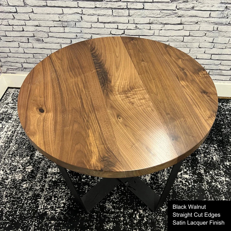 Round Solid Wood Dining Table Top, Rustic Natural Wood Table