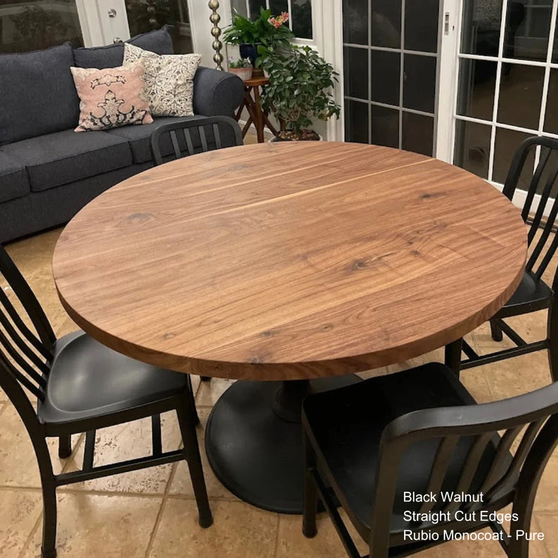 Round Solid Wood Dining Table Top, Rustic Natural Wood Table