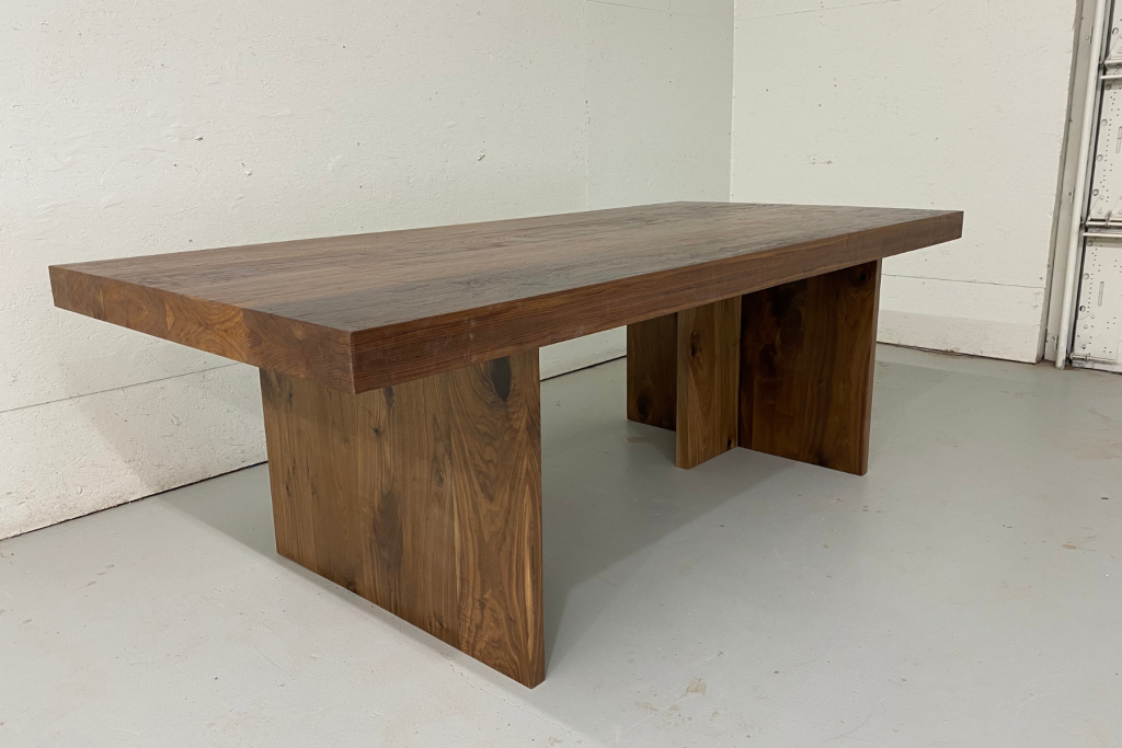 Solid Wood Table Top with T-Shaped Table Legs