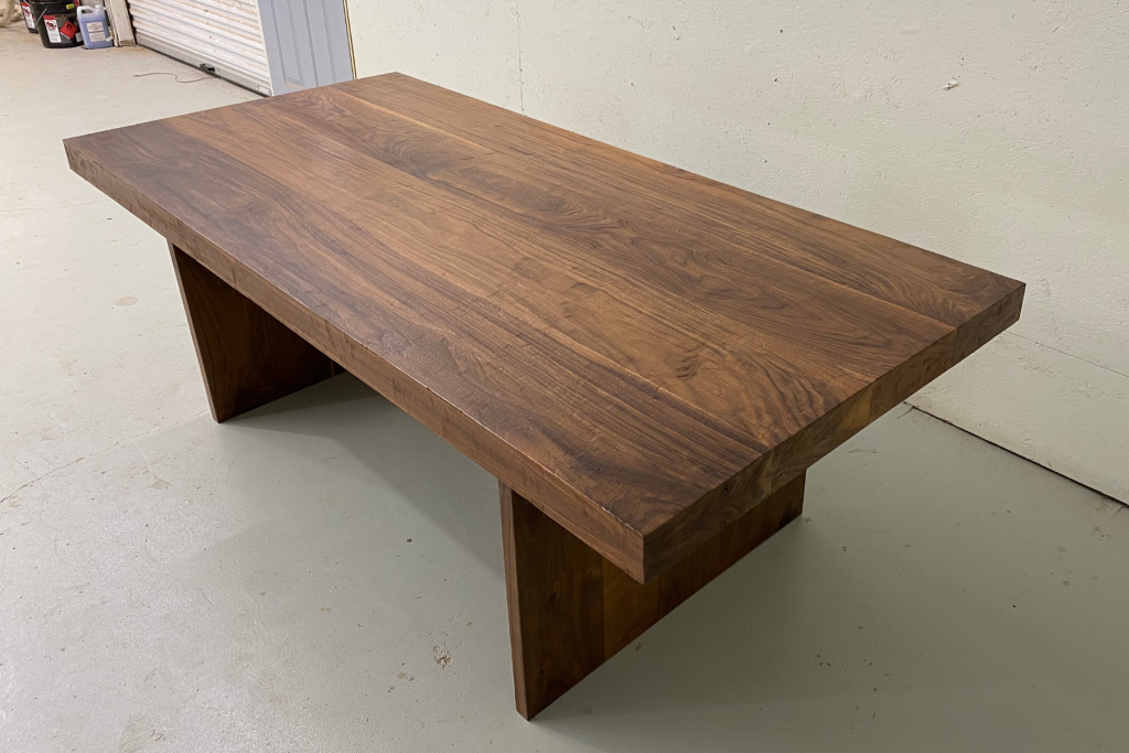 Solid Wood Table Top with T-Shaped Table Legs