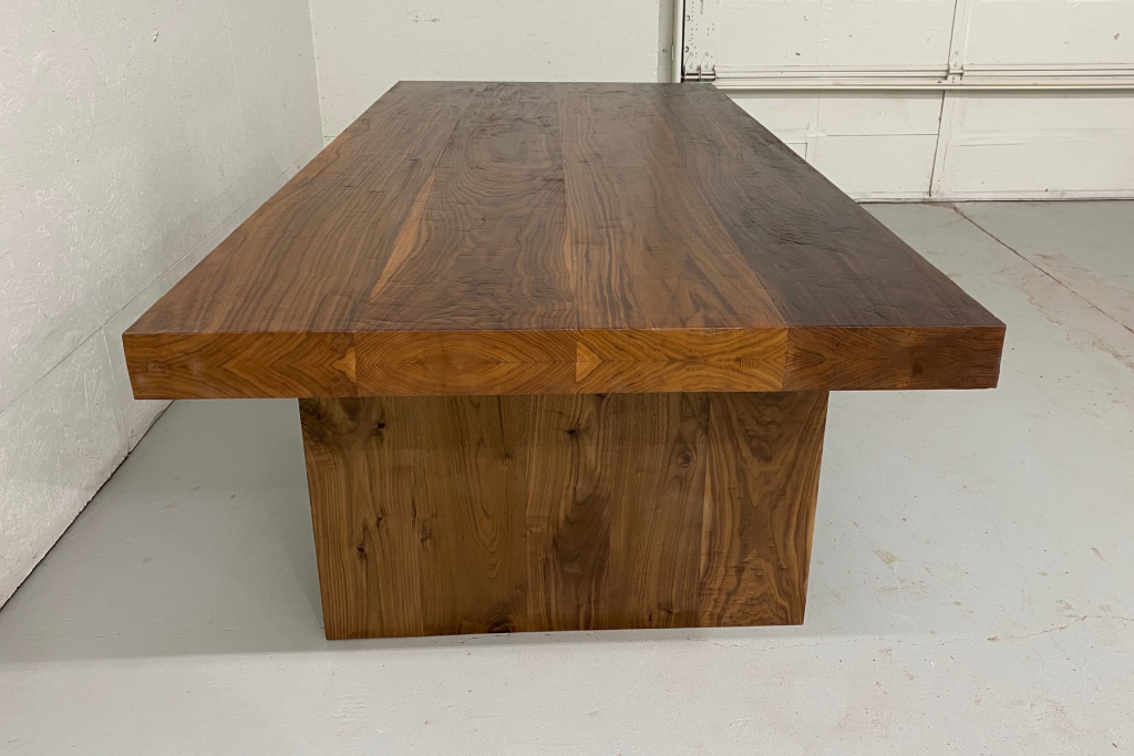 Custom Wood Dining Table | Wooden T-Shaped Slab Legs