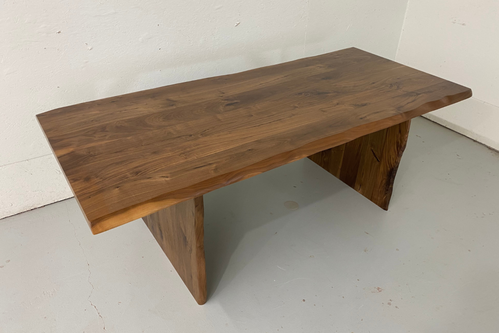 Solid Wood Table Top with Wide Slab Table Legs
