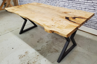 Thumbnail for Live Edge Dining Table with Hourglass Legs