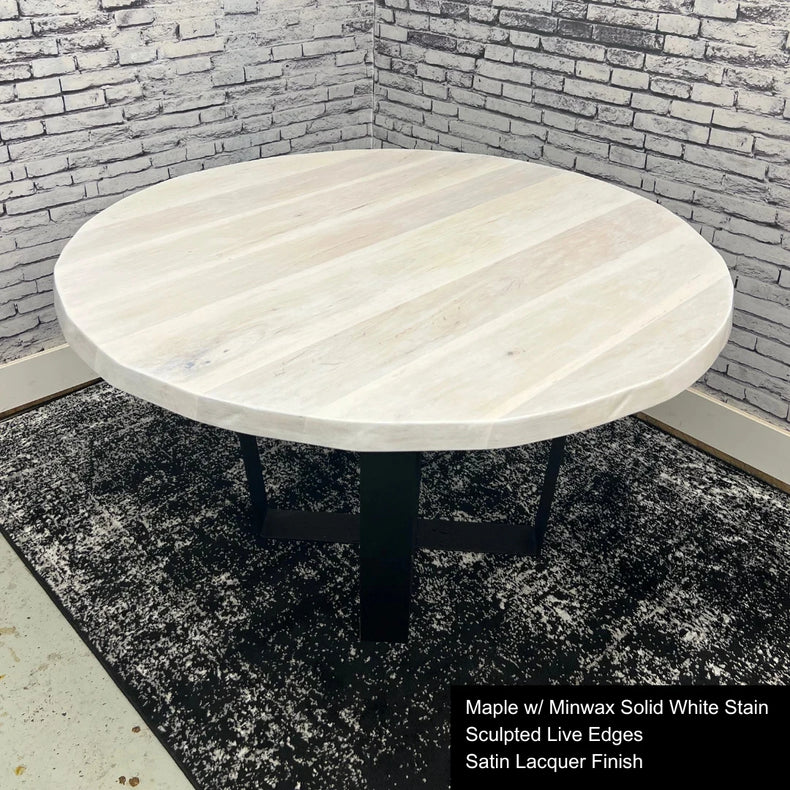 Round Solid Wood Dining Table Top, Rustic Natural Wood Table