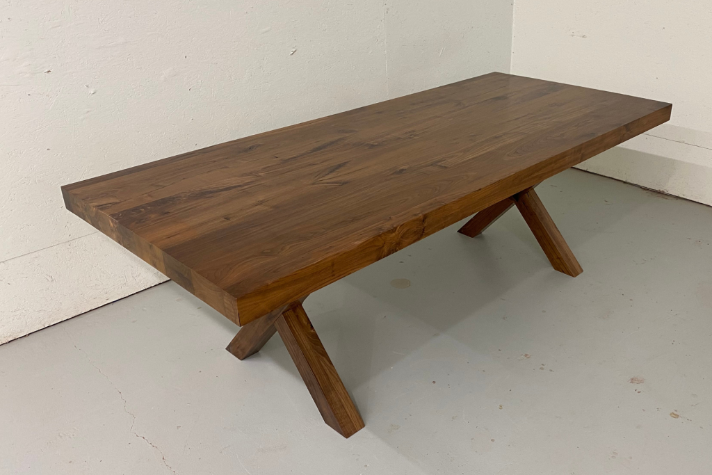 Custom Wood Dining Table | Wooden X-Legs
