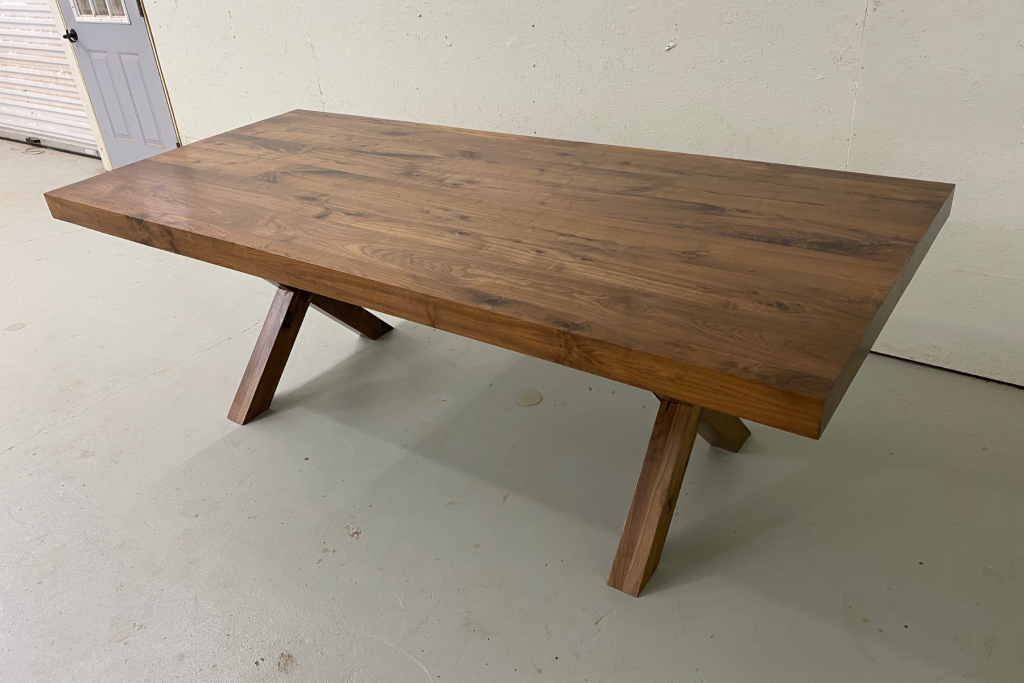 Custom Wood Dining Table | Wooden X-Legs